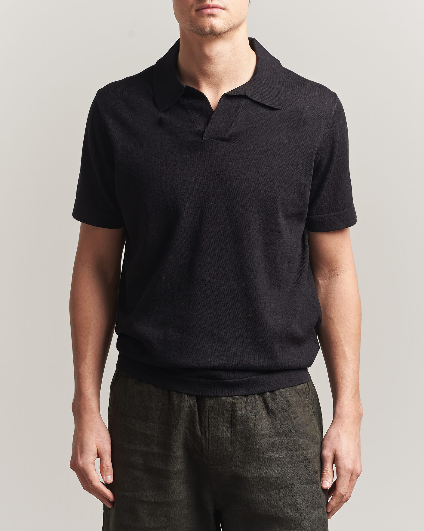Herren | Poloshirts | NN07 | Ryan Cotton/Linen Polo Black