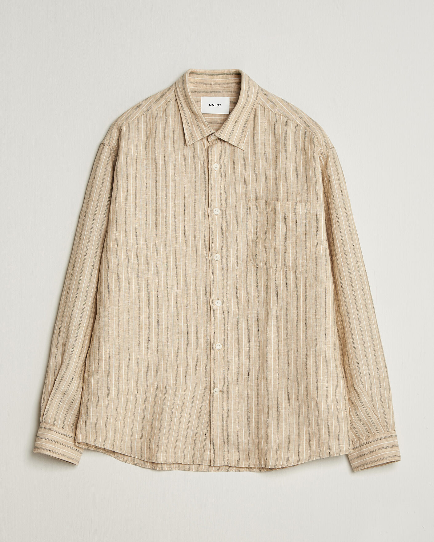 Herren | Hemden | NN07 | Deon Linen Shirt Black Stripe