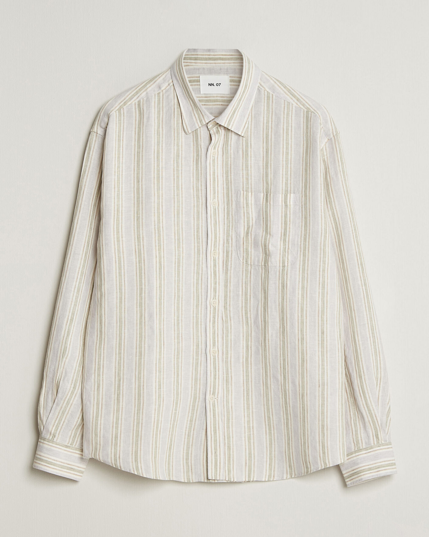 Herren | Hemden | NN07 | Deon Linen Shirt Mint Stripe
