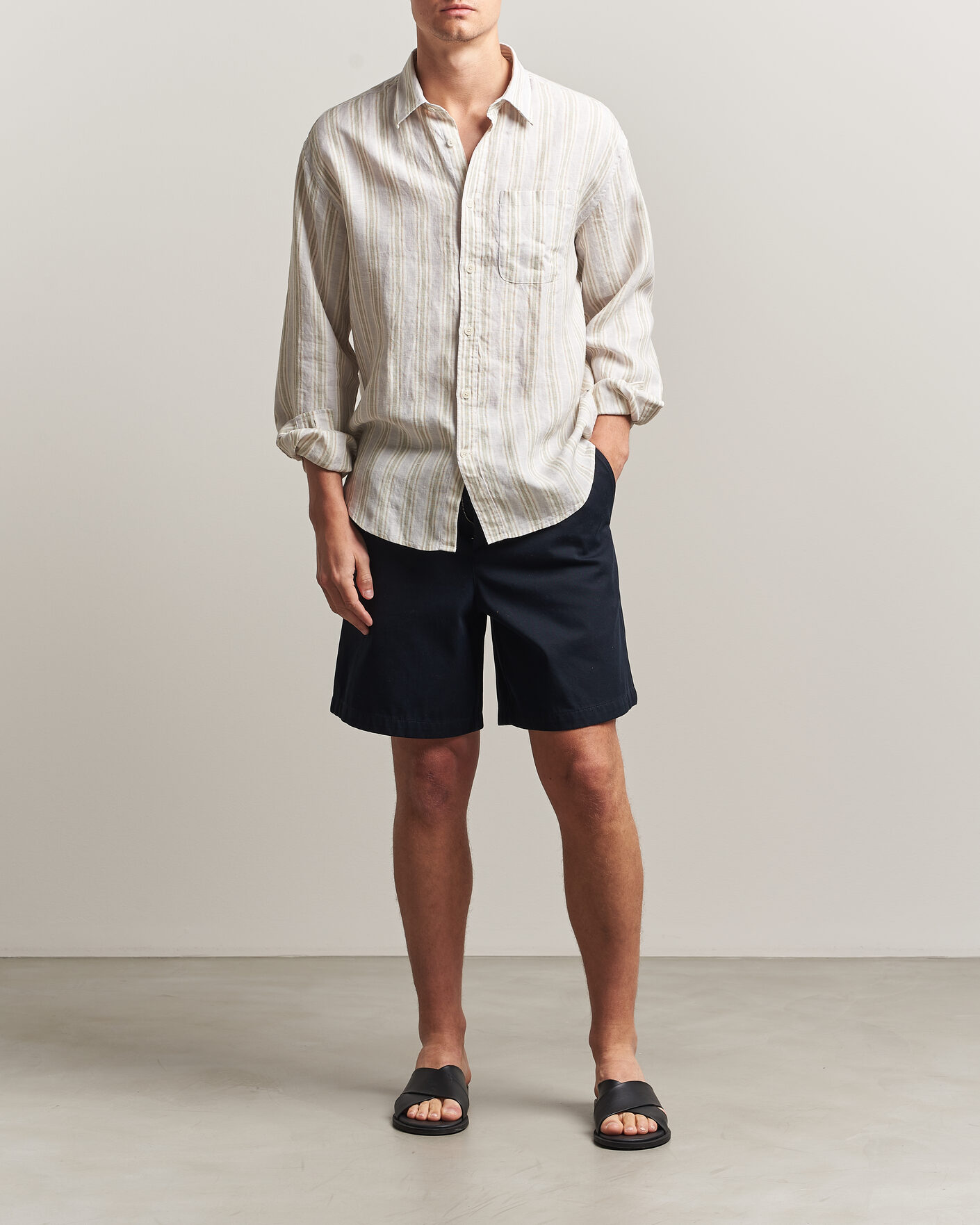 Herren | Hemden | NN07 | Deon Linen Shirt Mint Stripe