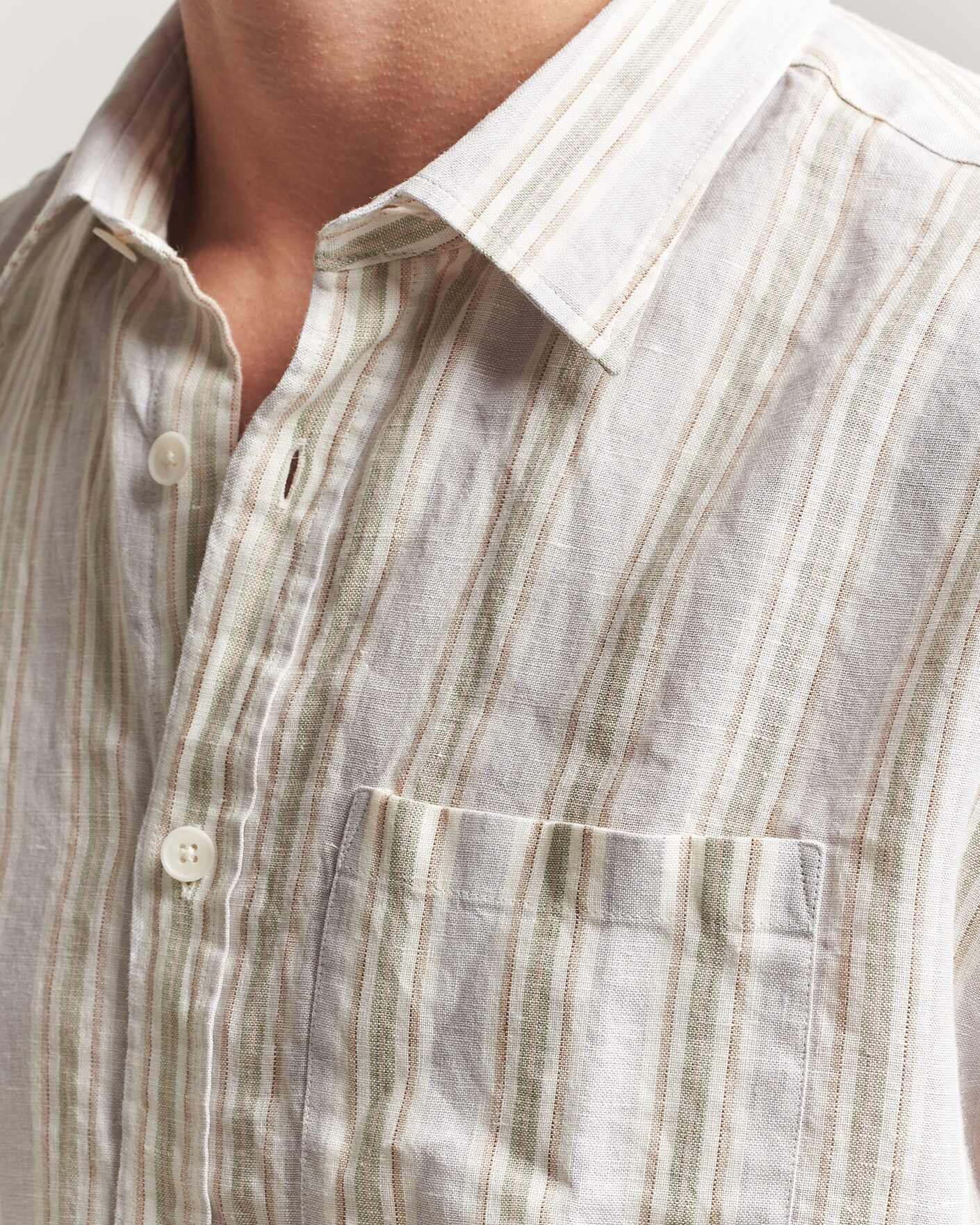 Herren | Hemden | NN07 | Deon Linen Shirt Mint Stripe