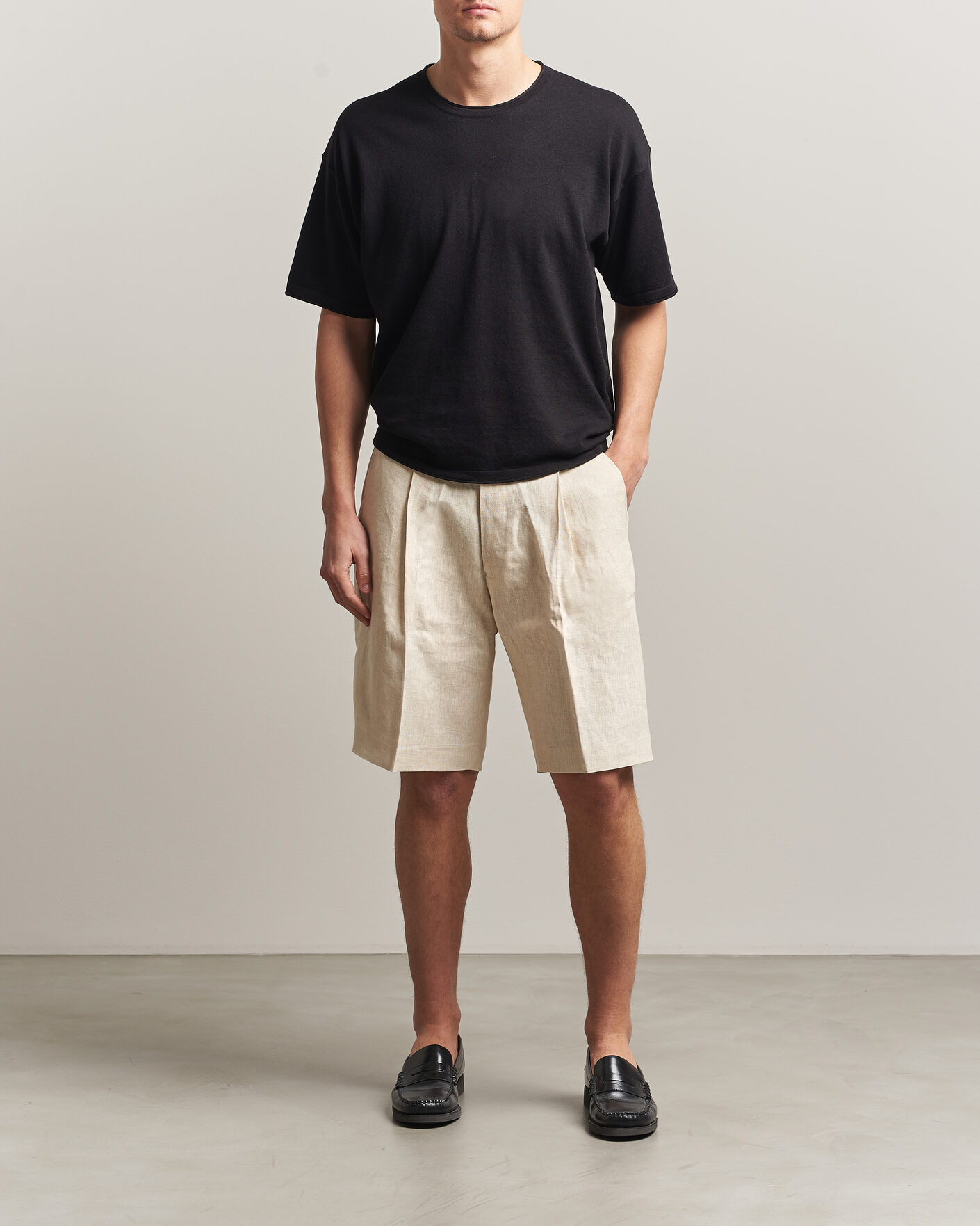 Herren | Shorts | NN07 | Kay Relaxed Fit Linen Drawstring Shorts Oat