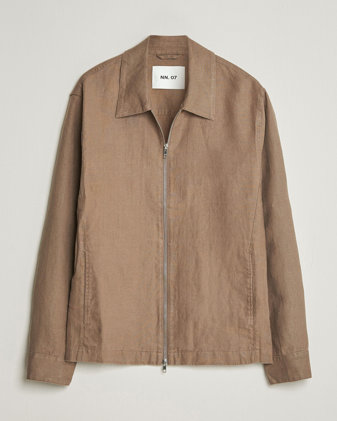 Herren | Hemden | NN07 | Alban Linen Full Zip Overshirt Clay Mirage