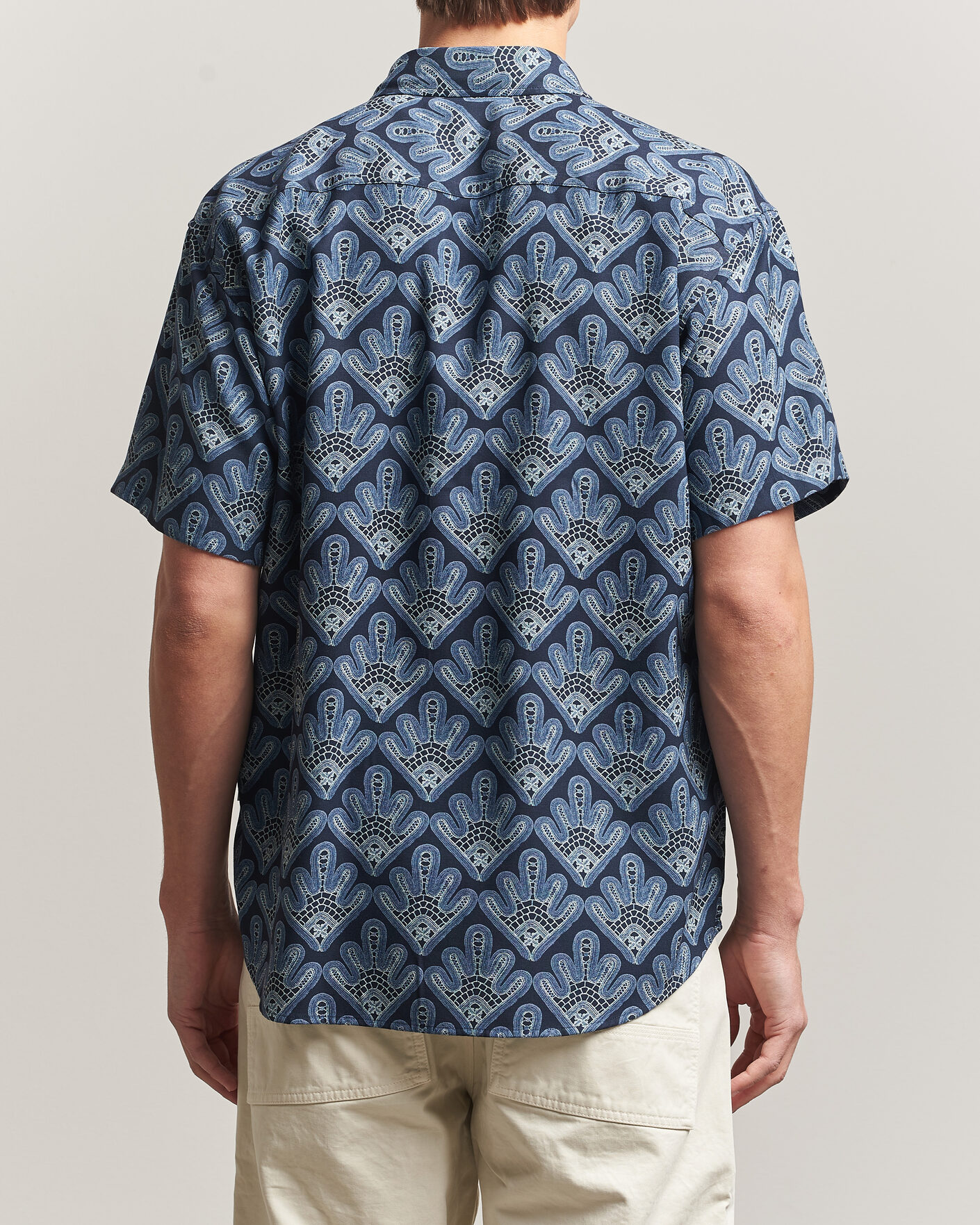 Herren | Hemden | NN07 | Deon Printed Short Sleeve Shirt Navy Blue