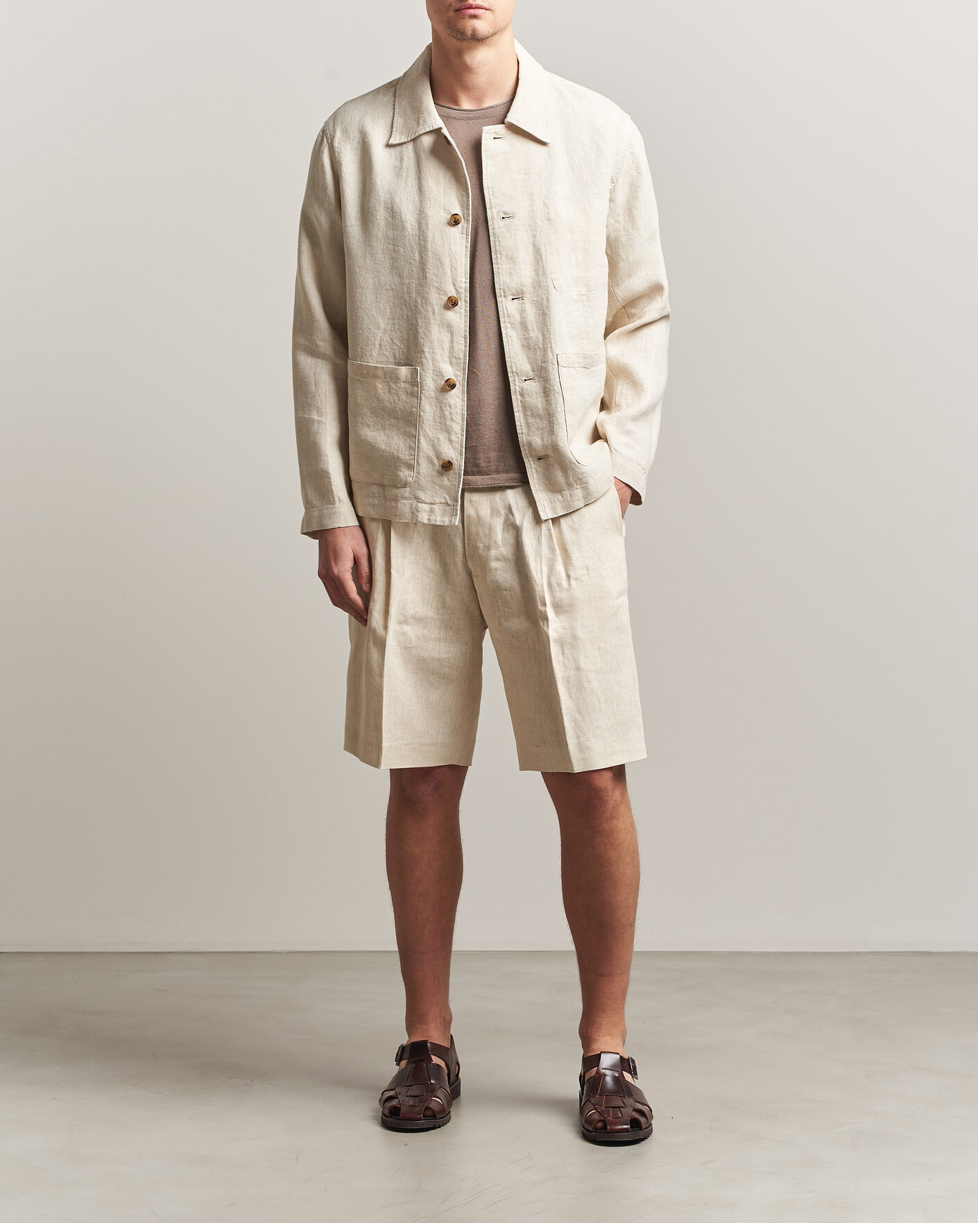 Herren | Hemden | NN07 | Morgan Linen Overshirt Oat