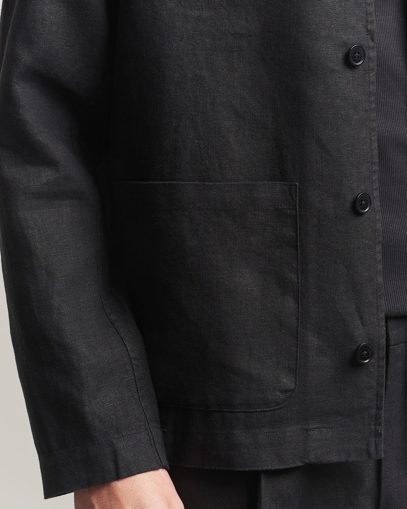 Herren | Hemden | NN07 | Morgan Linen Overshirt Black
