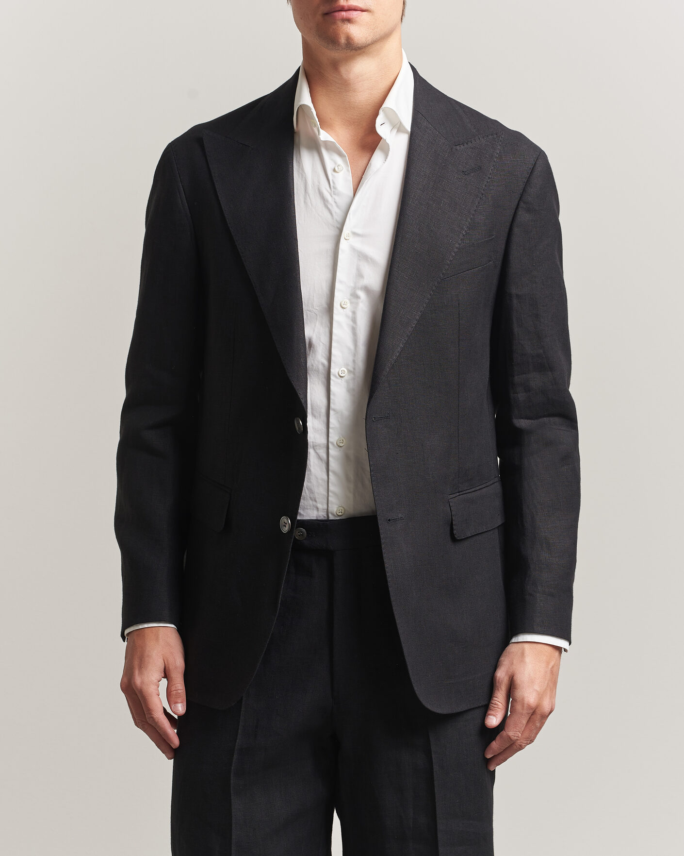 Herren | Sakkos | Oscar Jacobson | Rufus Soft Linen Blazer Black