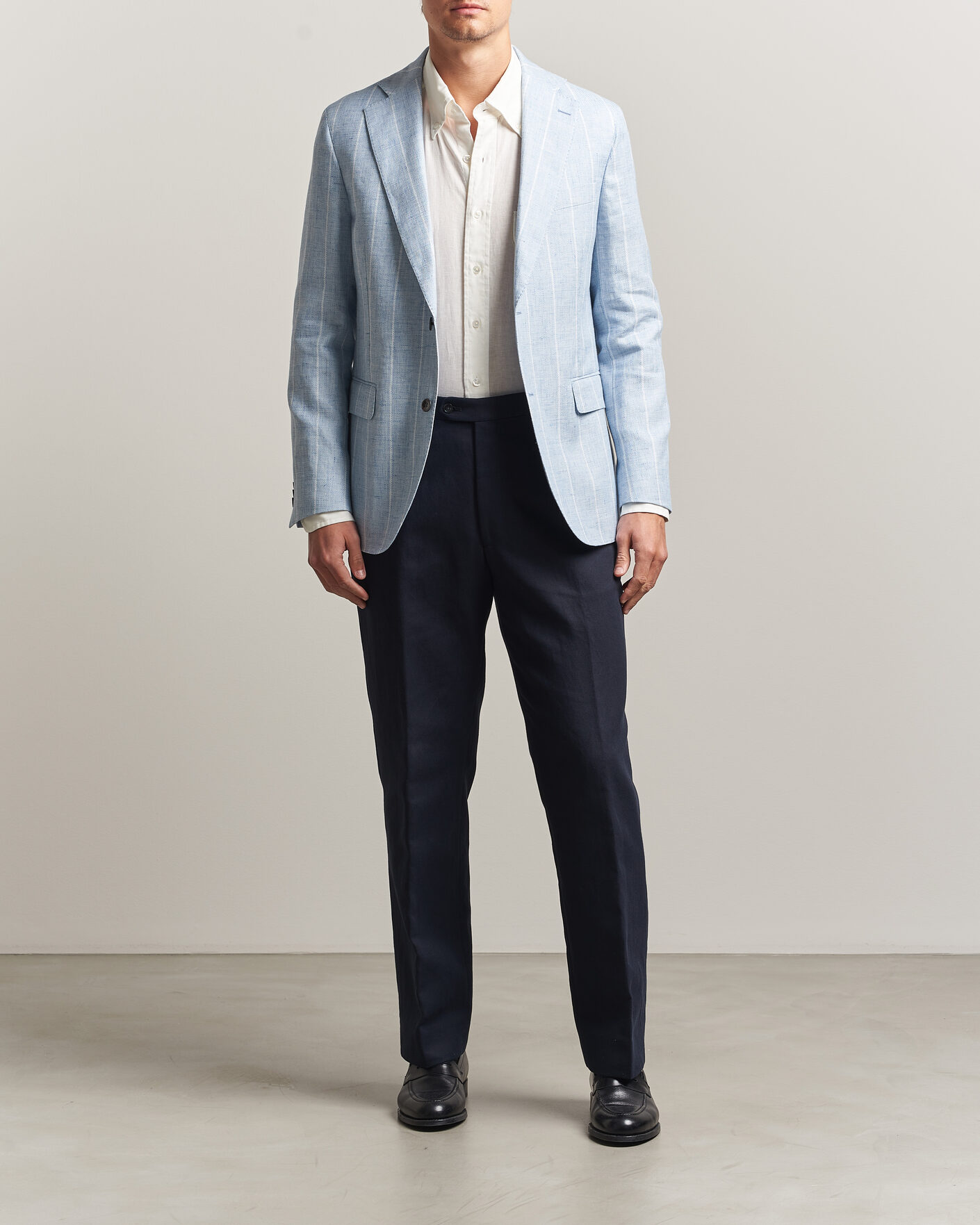 Herren | Sakkos | Oscar Jacobson | Ferry Soft Linen/Cotton Blazer Light Blue