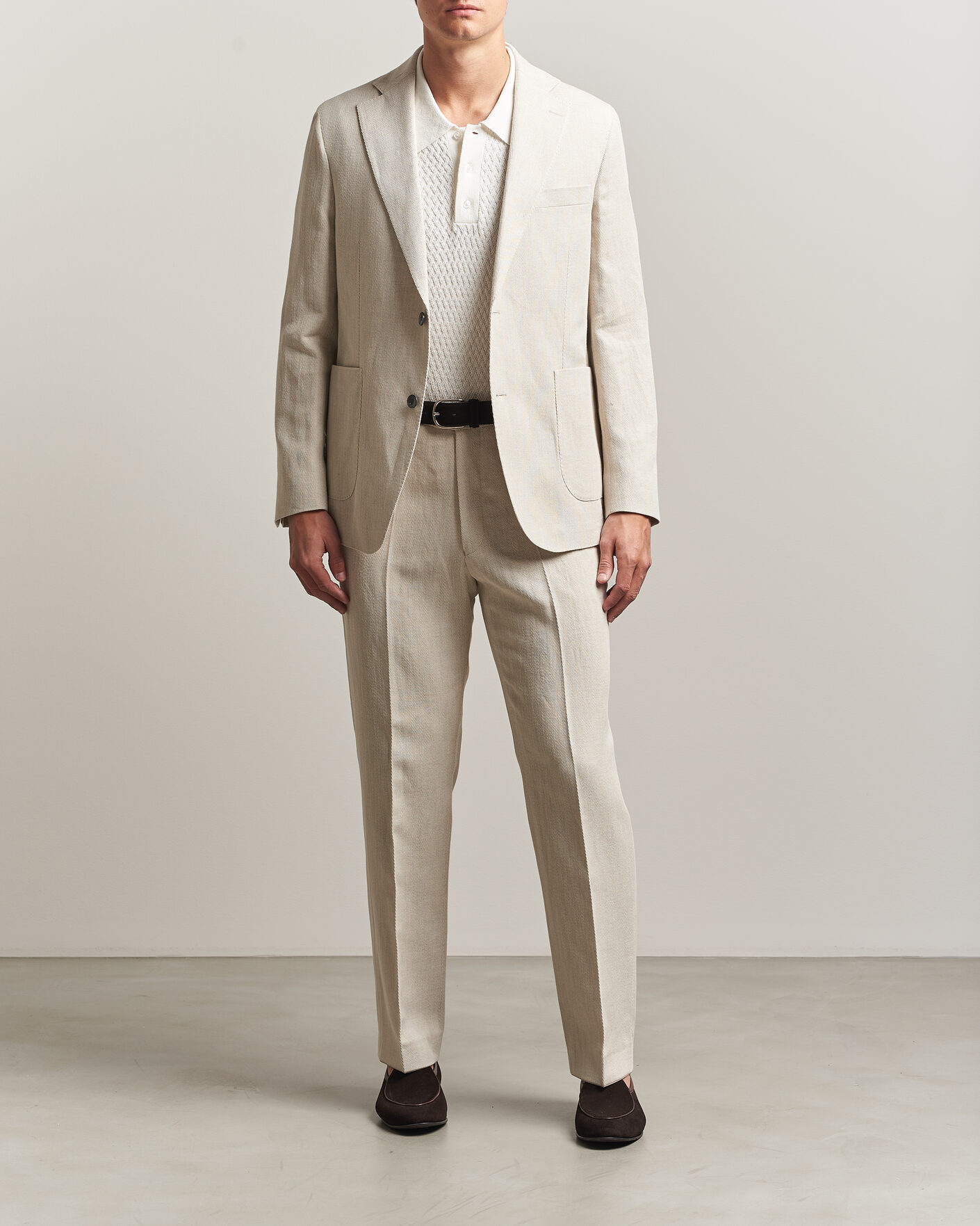 Herren | Hosen | Oscar Jacobson | Dell Cotton/Linen Trousers Off White