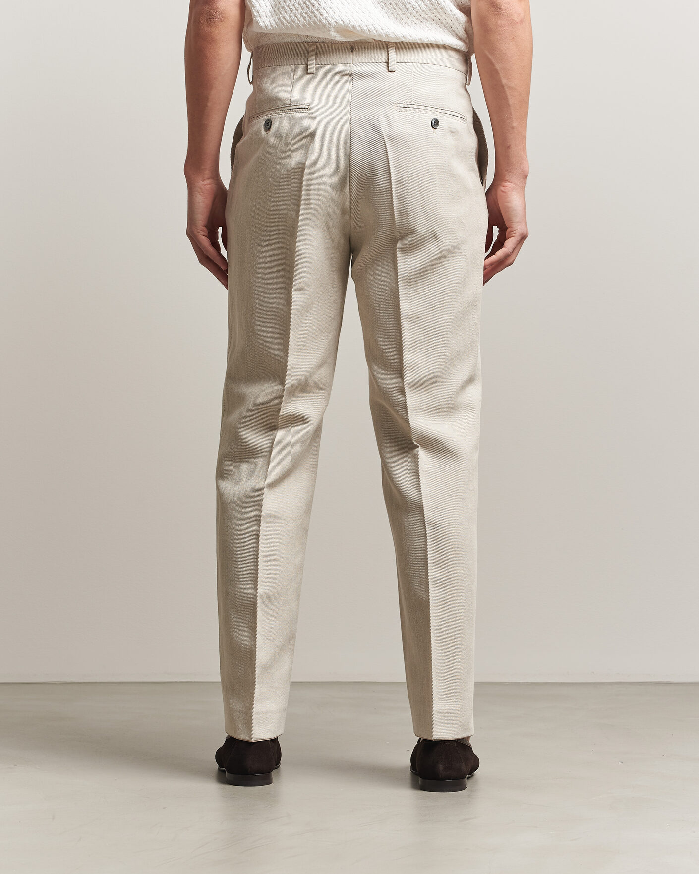 Herren | Hosen | Oscar Jacobson | Dell Cotton/Linen Trousers Off White