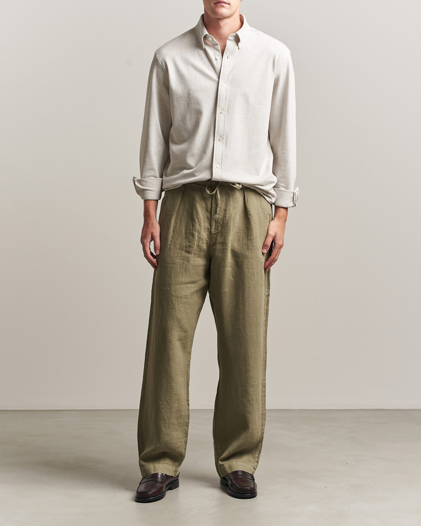 Herren | Hosen | Polo Ralph Lauren | Easy Fit Pleated Trousers Sage Green
