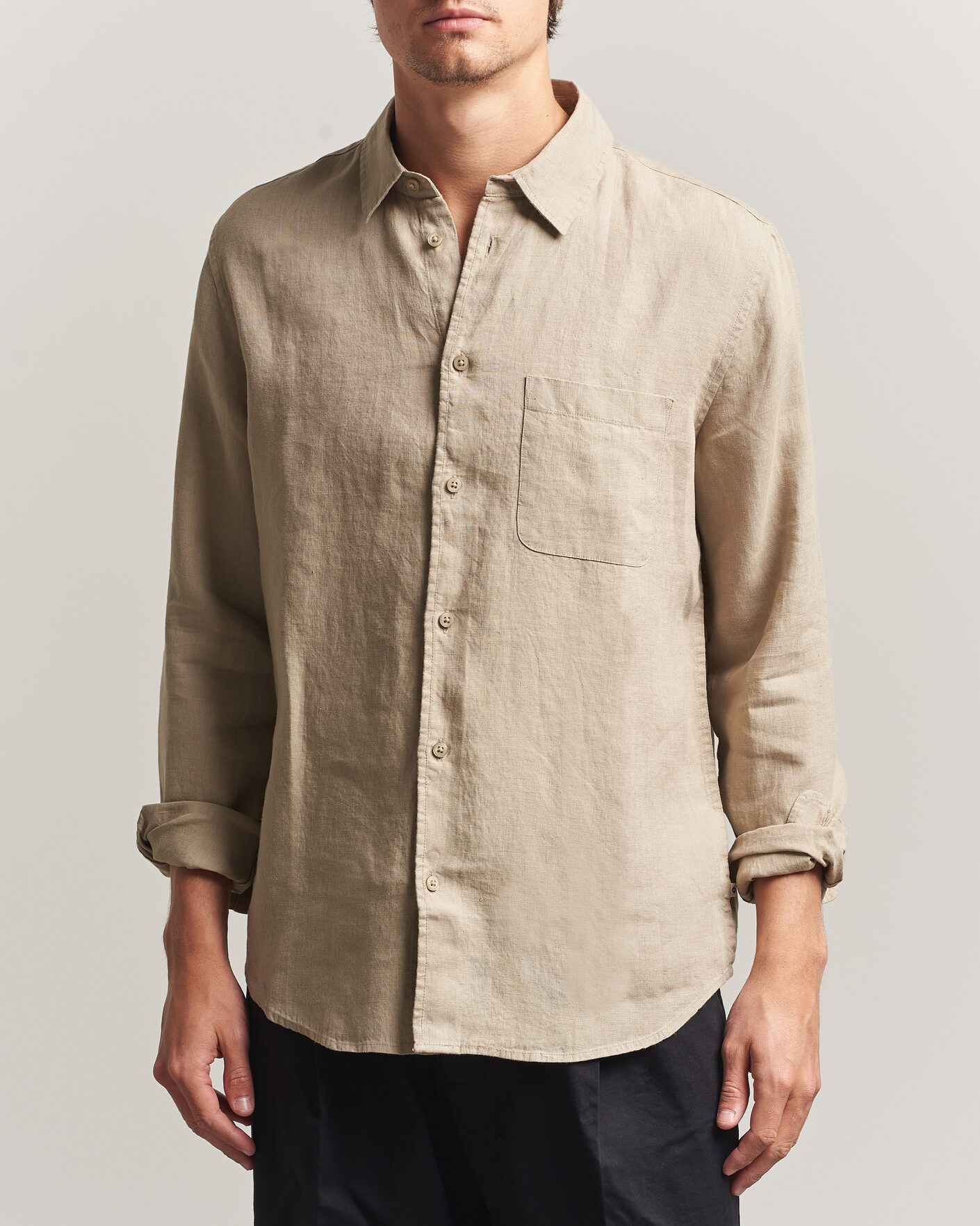 Herren | Hemden | Samsøe Samsøe | Liam Linen Shirt Aluminum