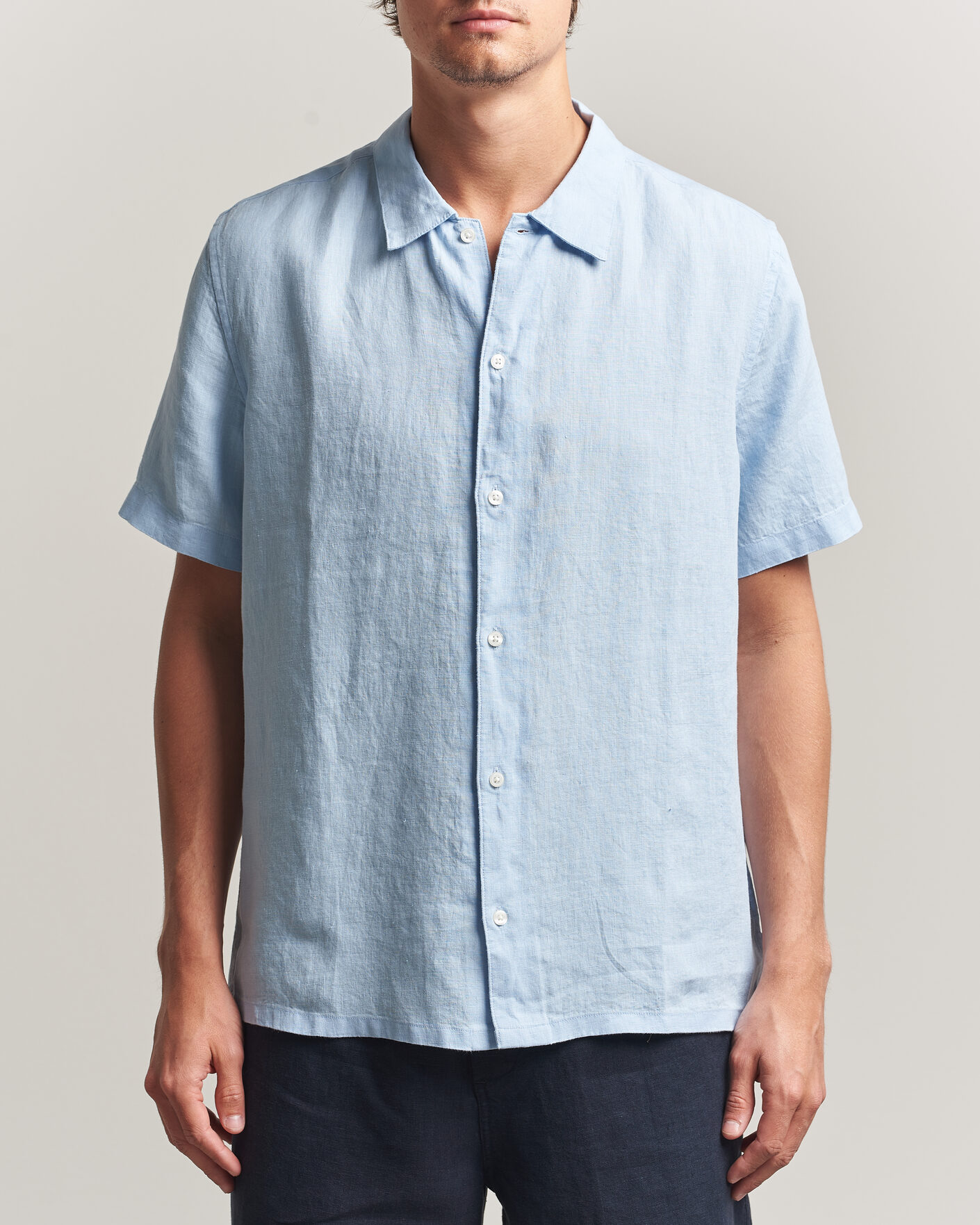 Herren | Hemden | Samsøe Samsøe | Avan Linen Short Sleeve Shirt Windsurfer
