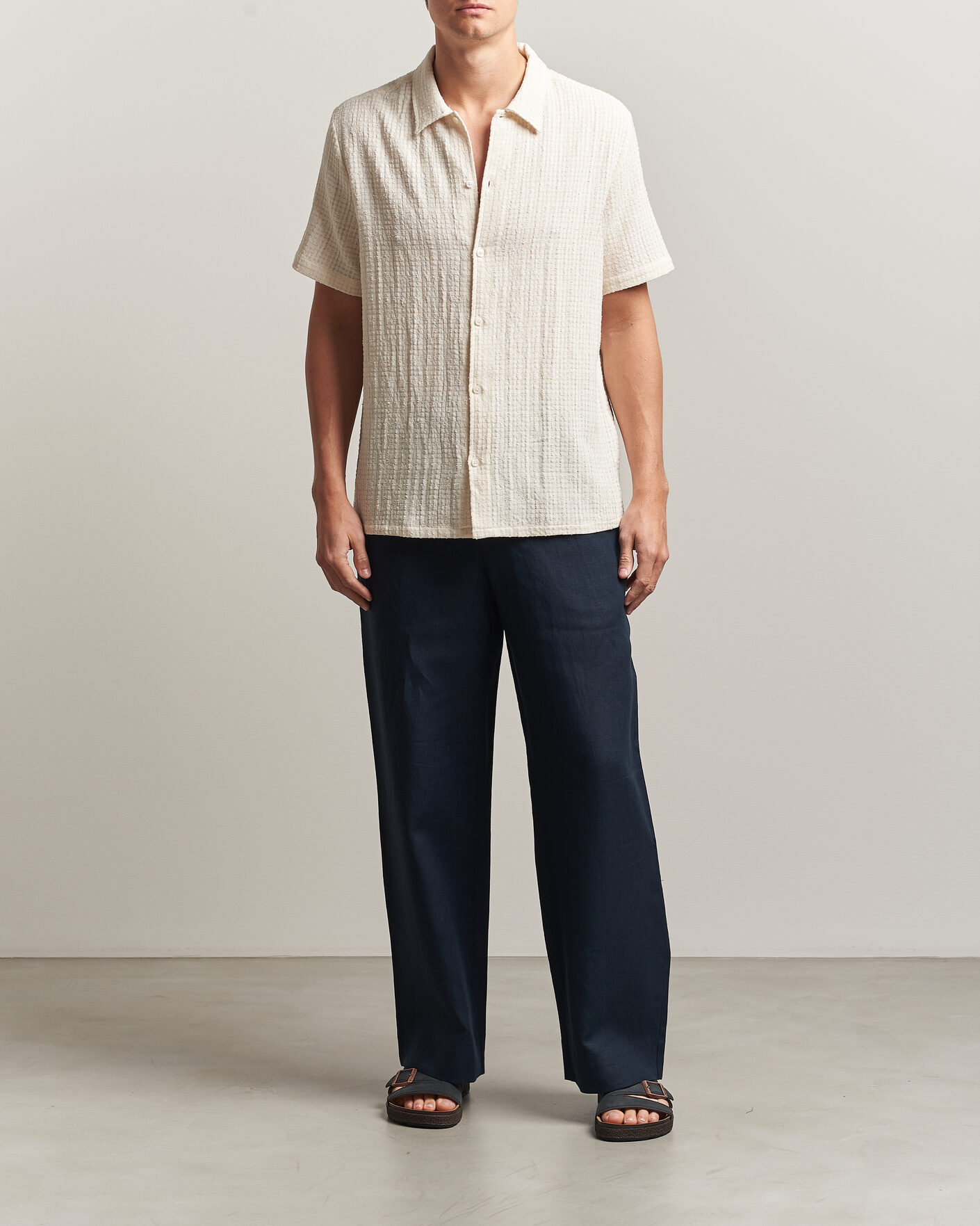 Herren | Hemden | Samsøe Samsøe | Avan Structured Short Sleeve Shirt Clear Cream