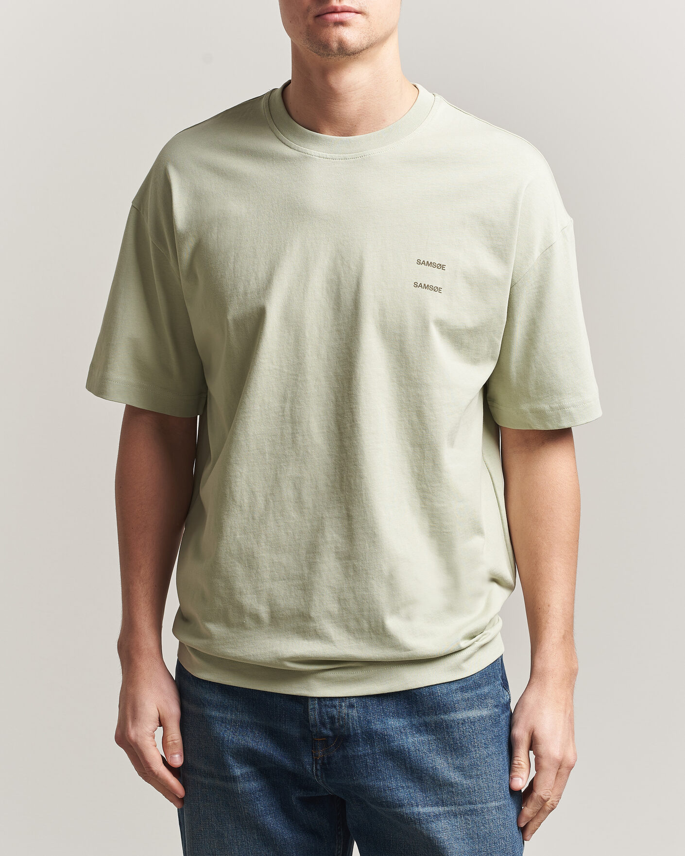 Herren | T-Shirts | Samsøe Samsøe | Joel Organic Cotton T-Shirt Desert Sage