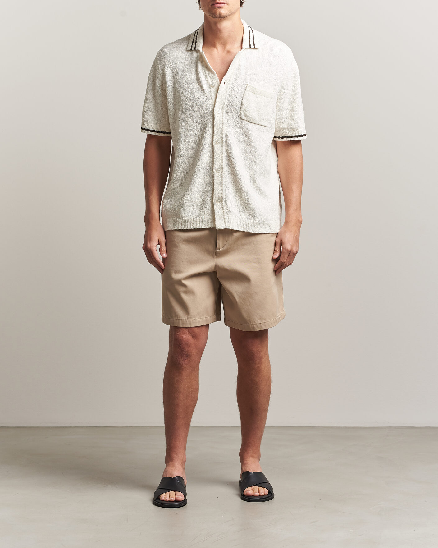 Herren | Hemden | Samsøe Samsøe | Pedro Knitted Short Sleeve Shirt Clear Cream