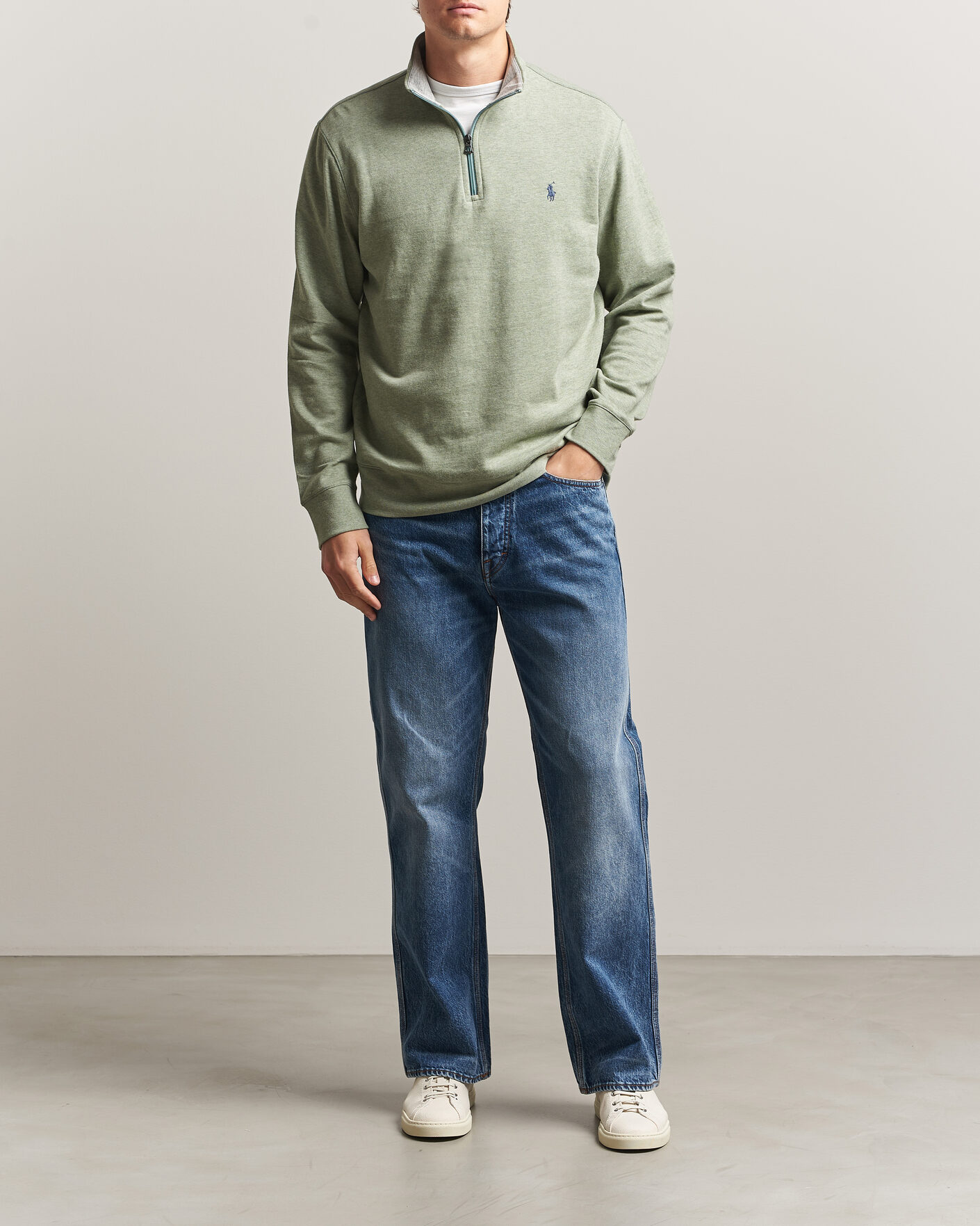 Herren | Pullover | Polo Ralph Lauren | Double Knit Half Zip Greenery Heather