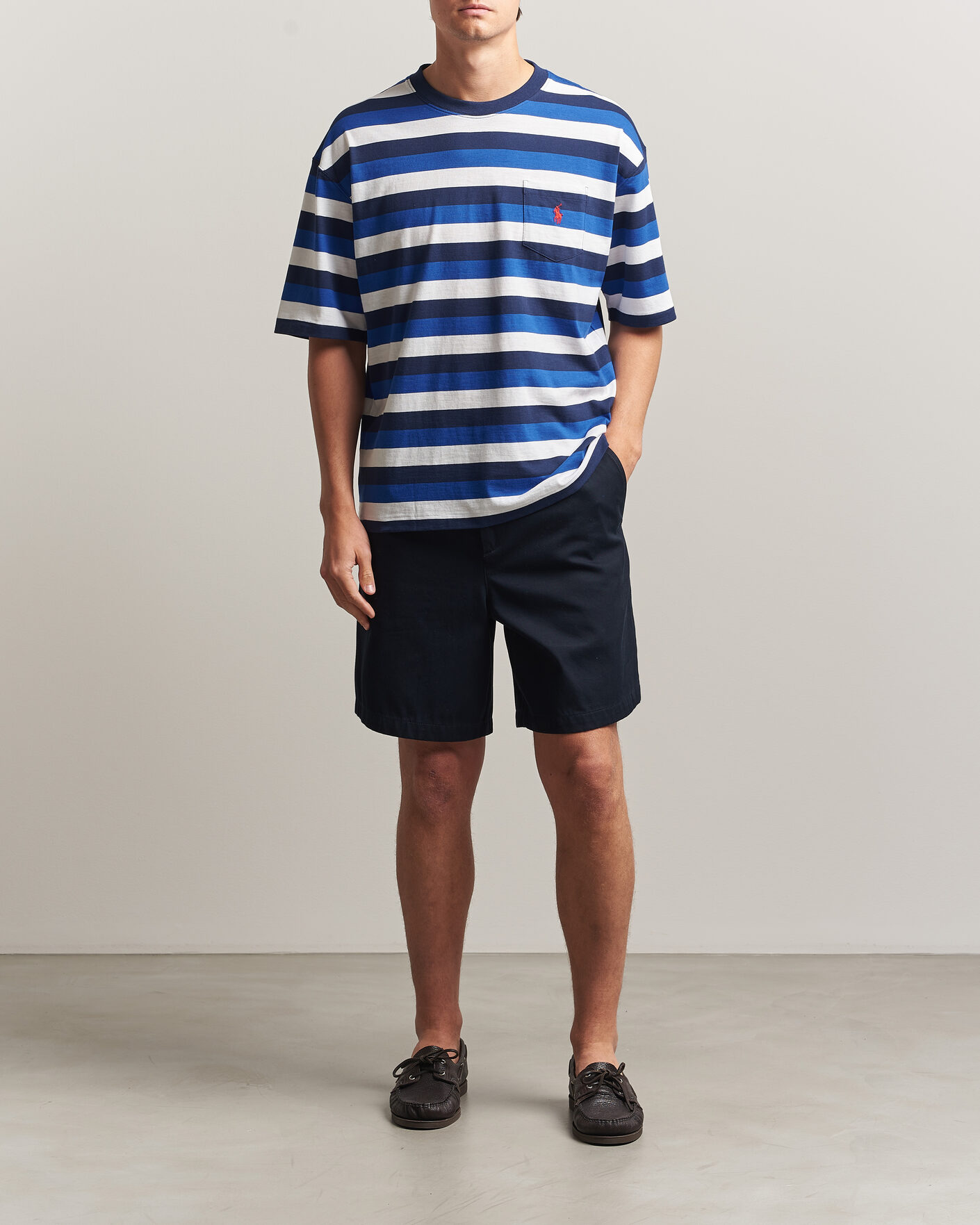 Herren | T-Shirts | Polo Ralph Lauren | Striped Pocket Tee Newport Navy Multi