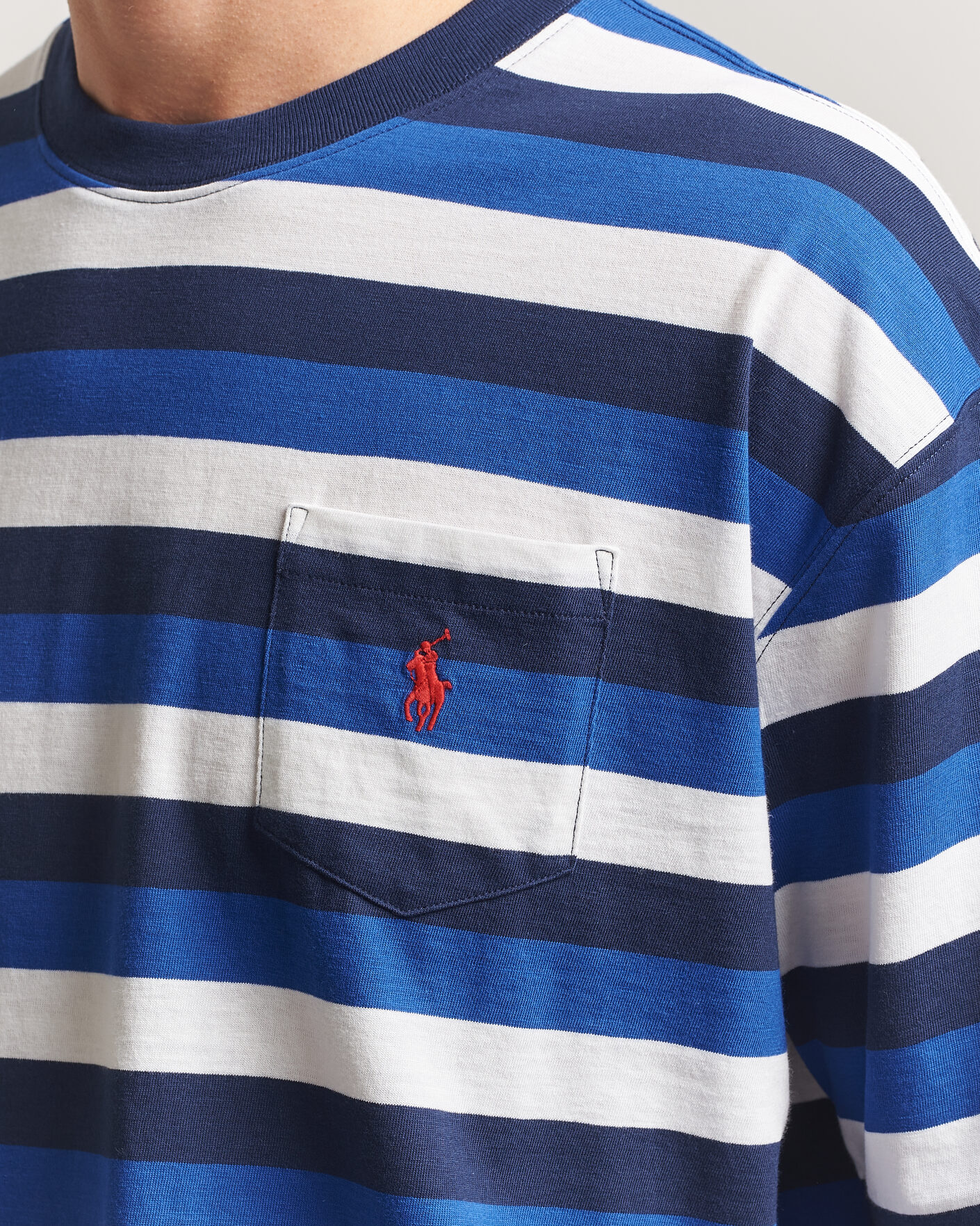 Herren | T-Shirts | Polo Ralph Lauren | Striped Pocket Tee Newport Navy Multi