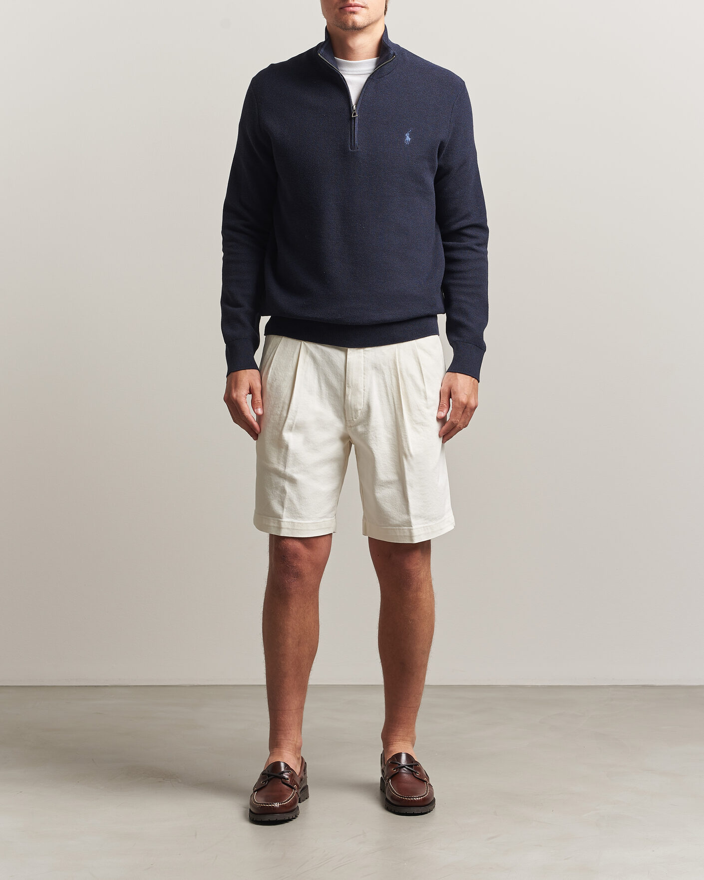 Herren | Pullover | Polo Ralph Lauren | Textured Half-Zip Navy Heather