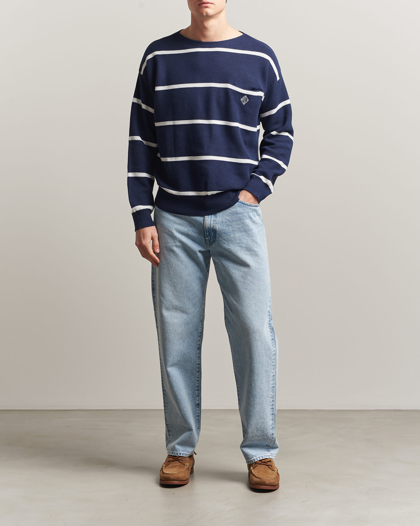 Herren | Pullover | Polo Ralph Lauren | Striped Boat Neck Sweater Navy Combo