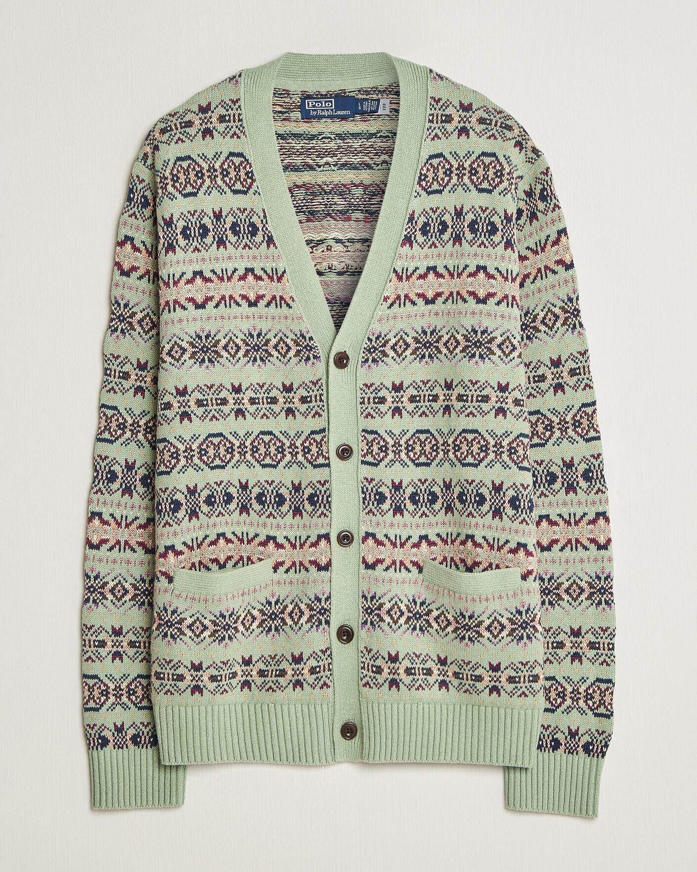 Herren | Pullover | Polo Ralph Lauren | Cotton/Linen Fairisle Cardigan Green Combo