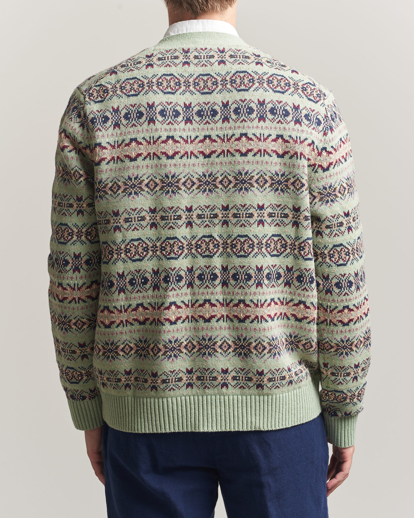 Herren | Pullover | Polo Ralph Lauren | Cotton/Linen Fairisle Cardigan Green Combo
