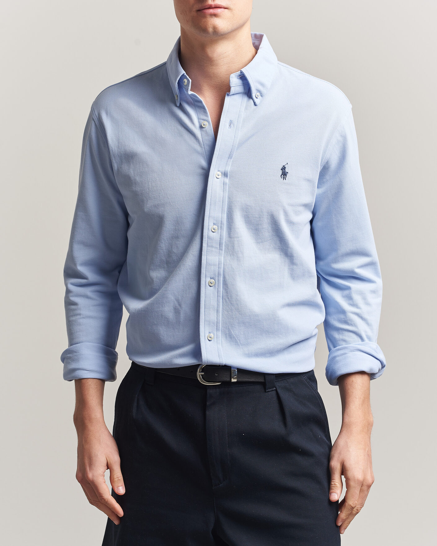 Herren | Hemden | Polo Ralph Lauren | Featherweight Mesh Shirt Pebble Blue