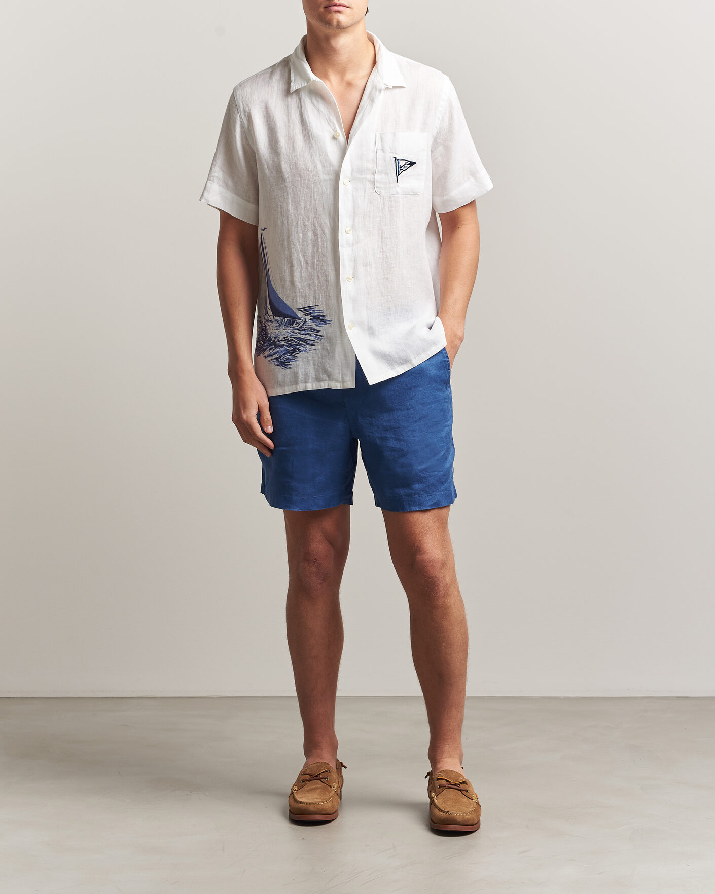 Herren | Hemden | Polo Ralph Lauren | Linen Camp Shirt Vintage Nautical Sail