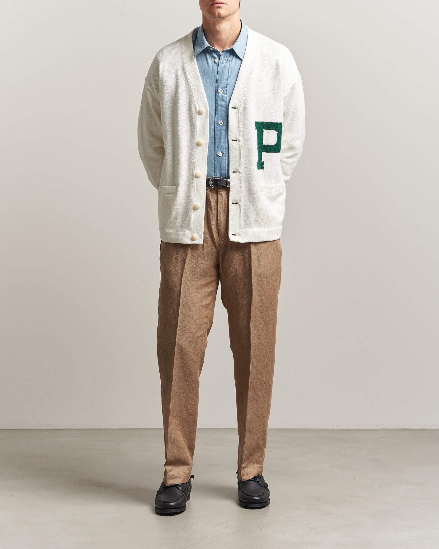 Herren | Hosen | Polo Ralph Lauren | Cotton/Linen Houndstooth Pants Vintage Khaki