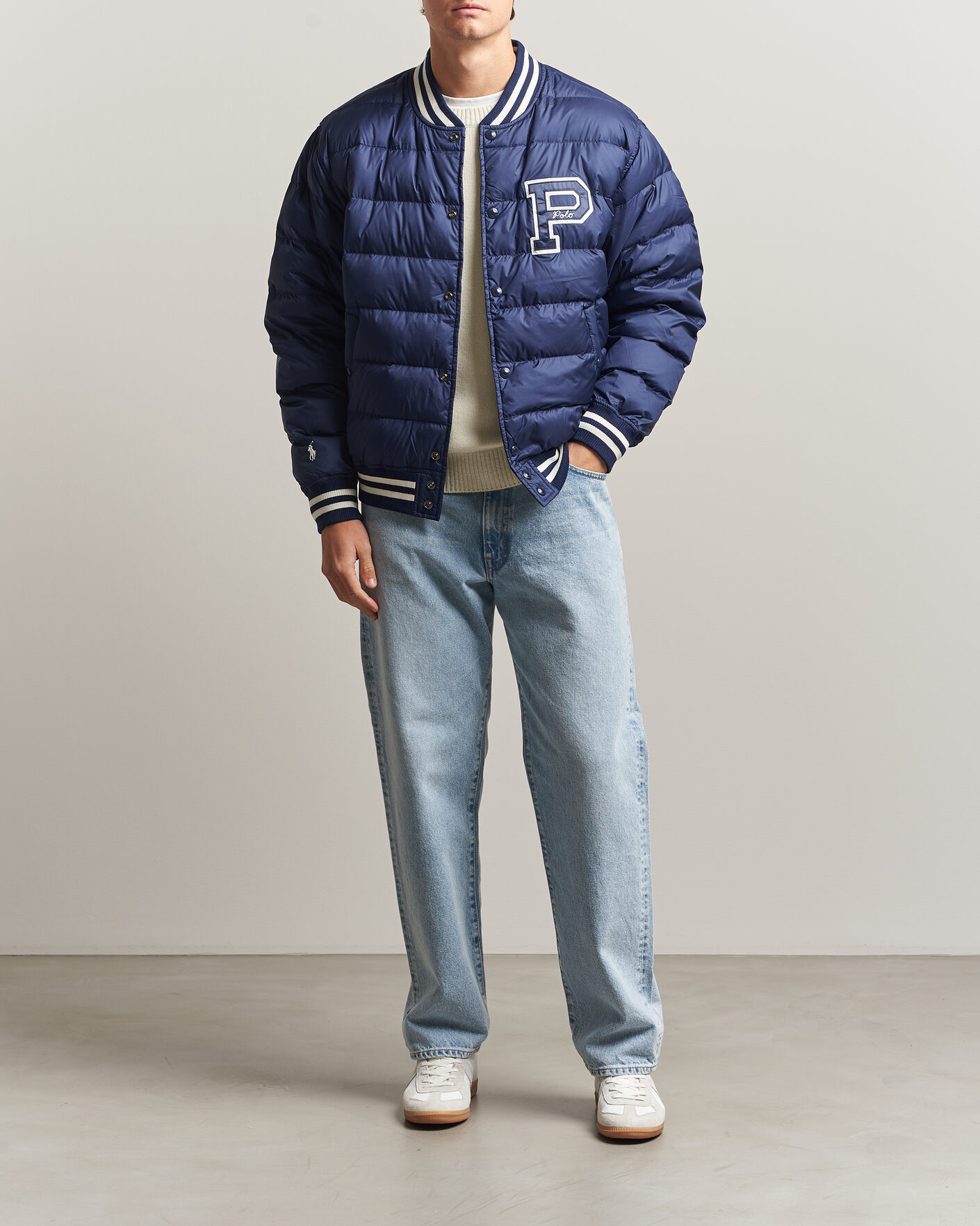 Herren | Jacken | Polo Ralph Lauren | Quilted Letterman Jacket Newport Navy