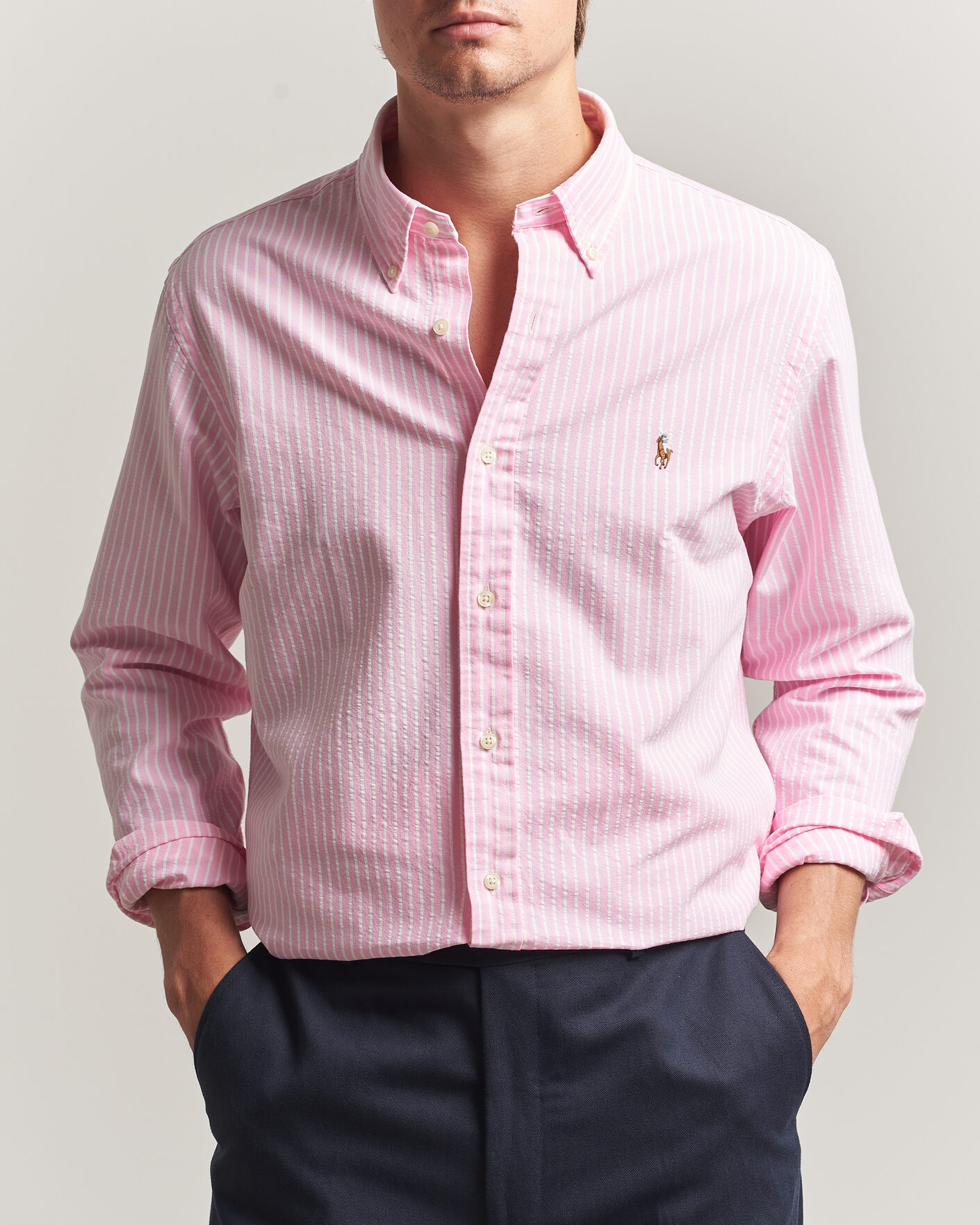 Herren | Hemden | Polo Ralph Lauren | Custom Fit Seersucker/Oxford Stripe Shirt New Rose