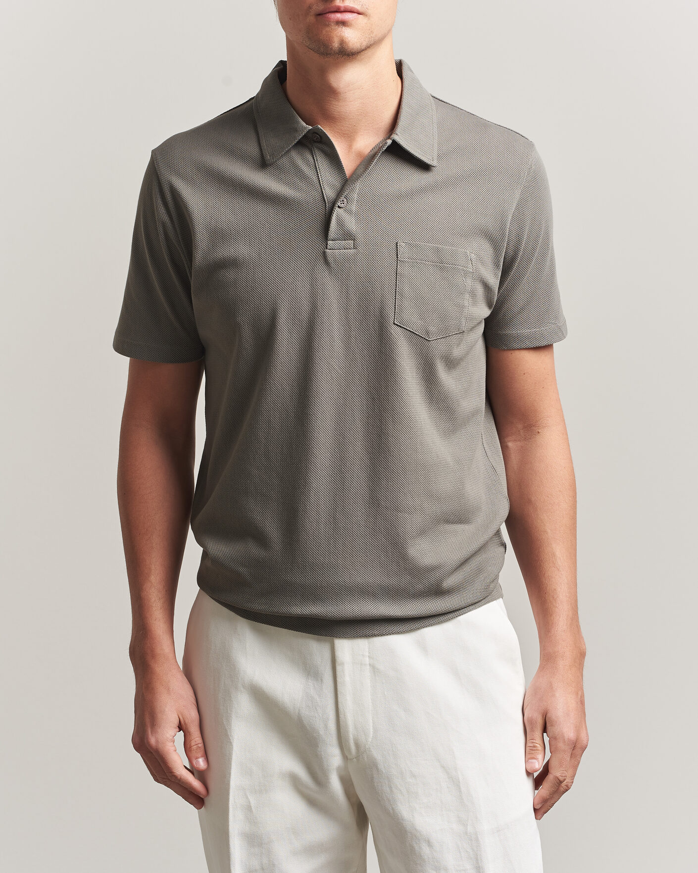 Herren | Poloshirts | Sunspel | Riviera Polo Shirt Fossil Grey