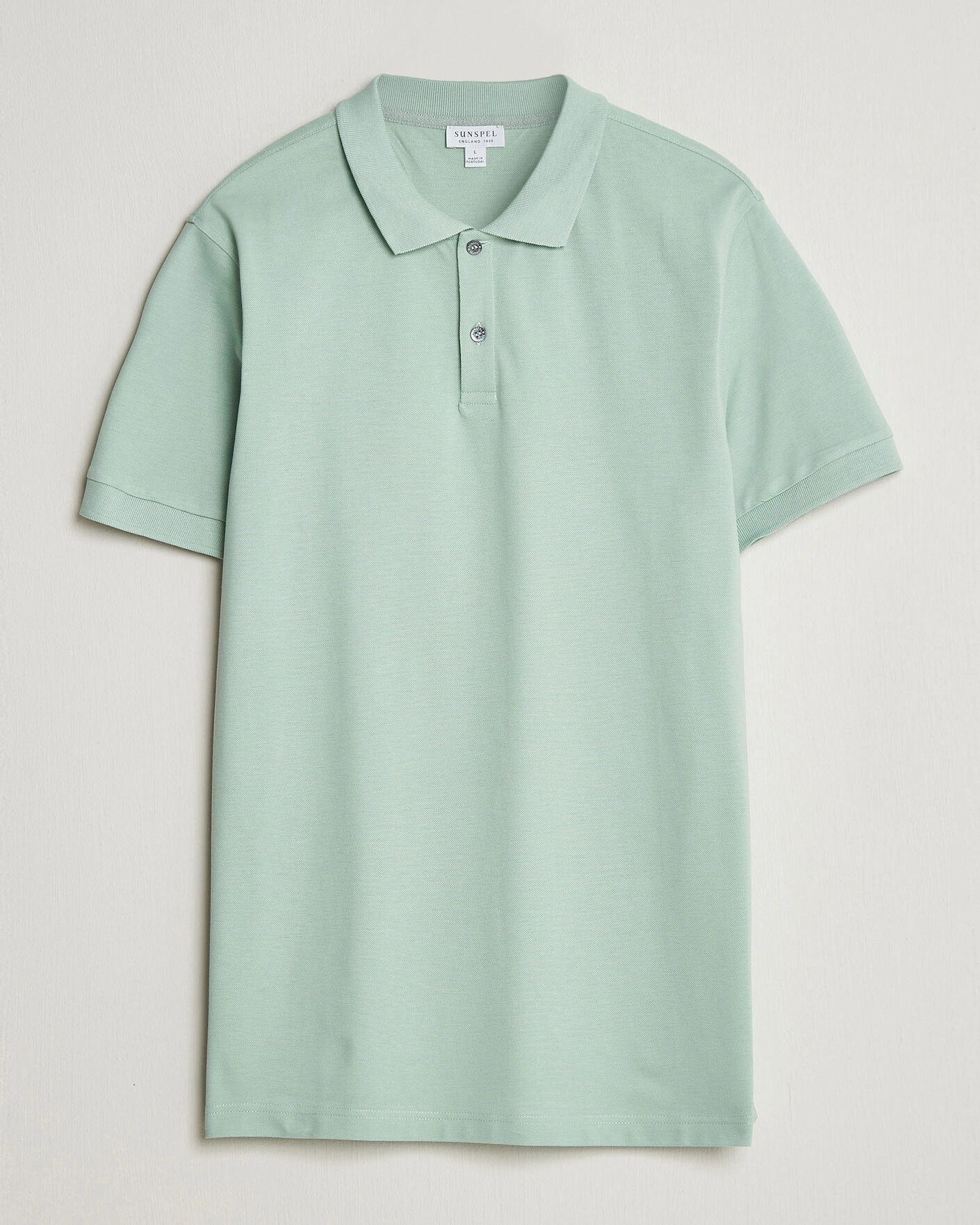 Herren | Poloshirts | Sunspel | Short Sleeve Pique Polo Laurel Green