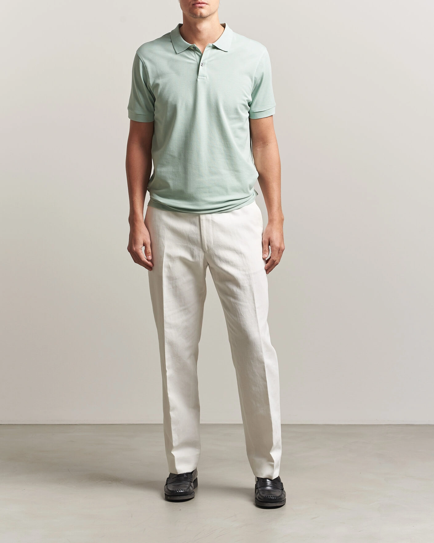 Herren | Poloshirts | Sunspel | Short Sleeve Pique Polo Laurel Green