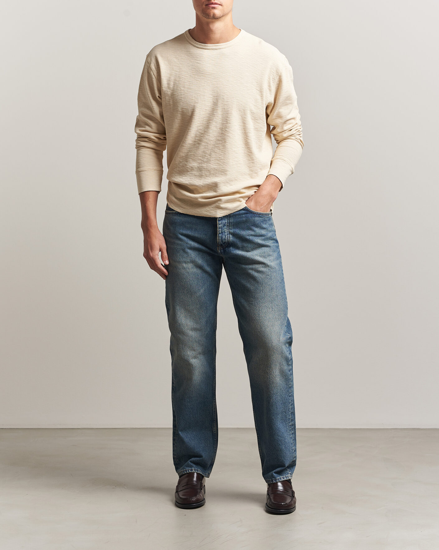 Herren | T-Shirts | Sunflower | Long Sleeve Waffle Tee Beige