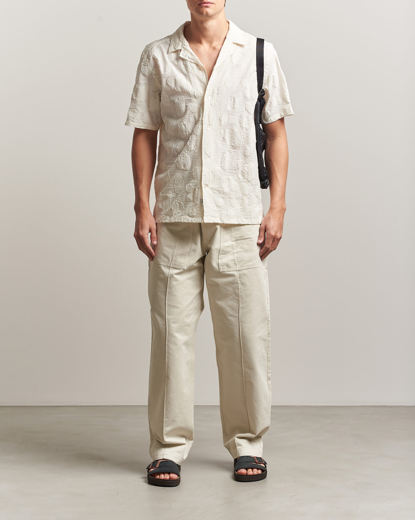 Herren | Hemden | Forét | Peer Jaquard Short Sleeve Shirt Cloud