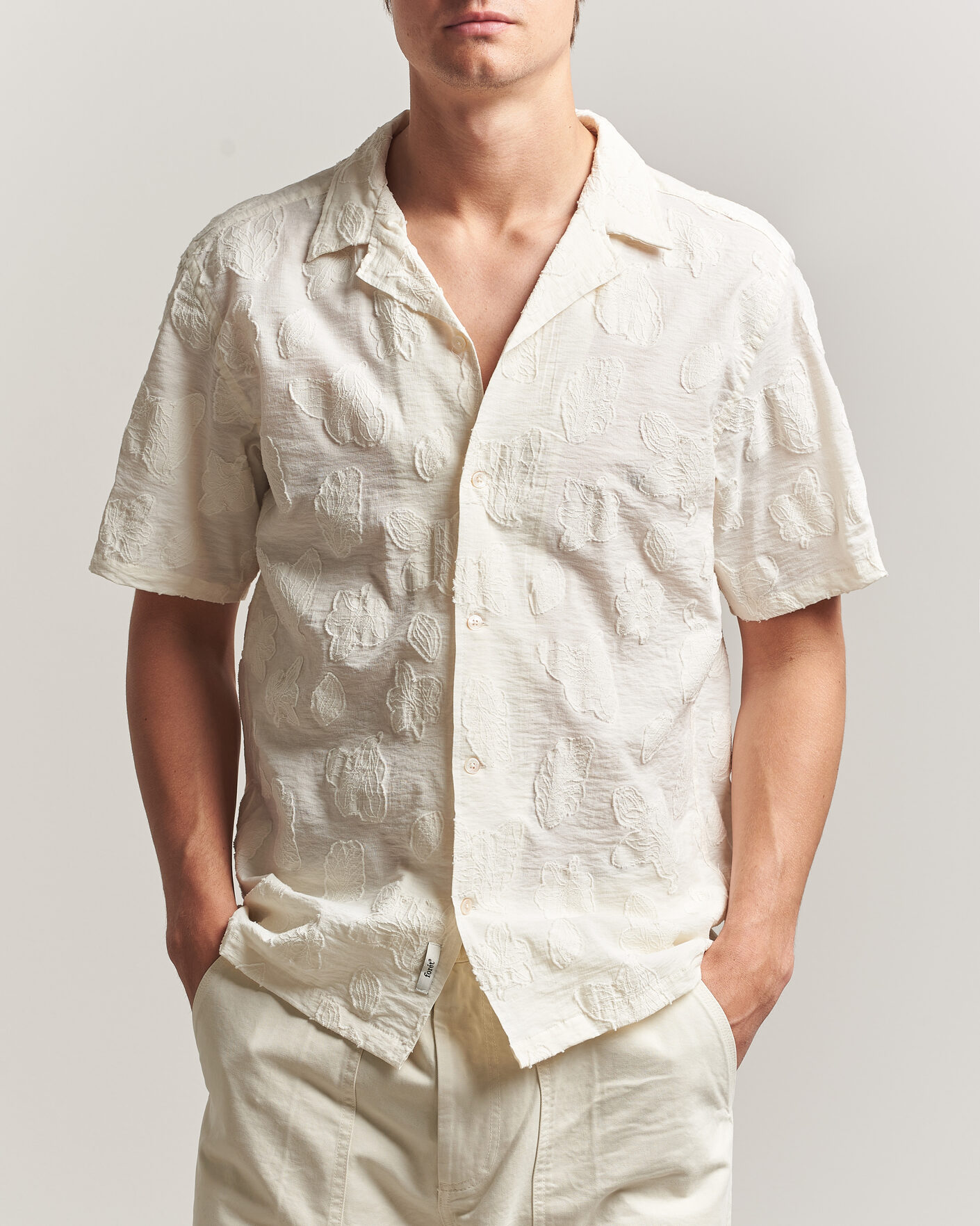 Herren | Hemden | Forét | Peer Jaquard Short Sleeve Shirt Cloud