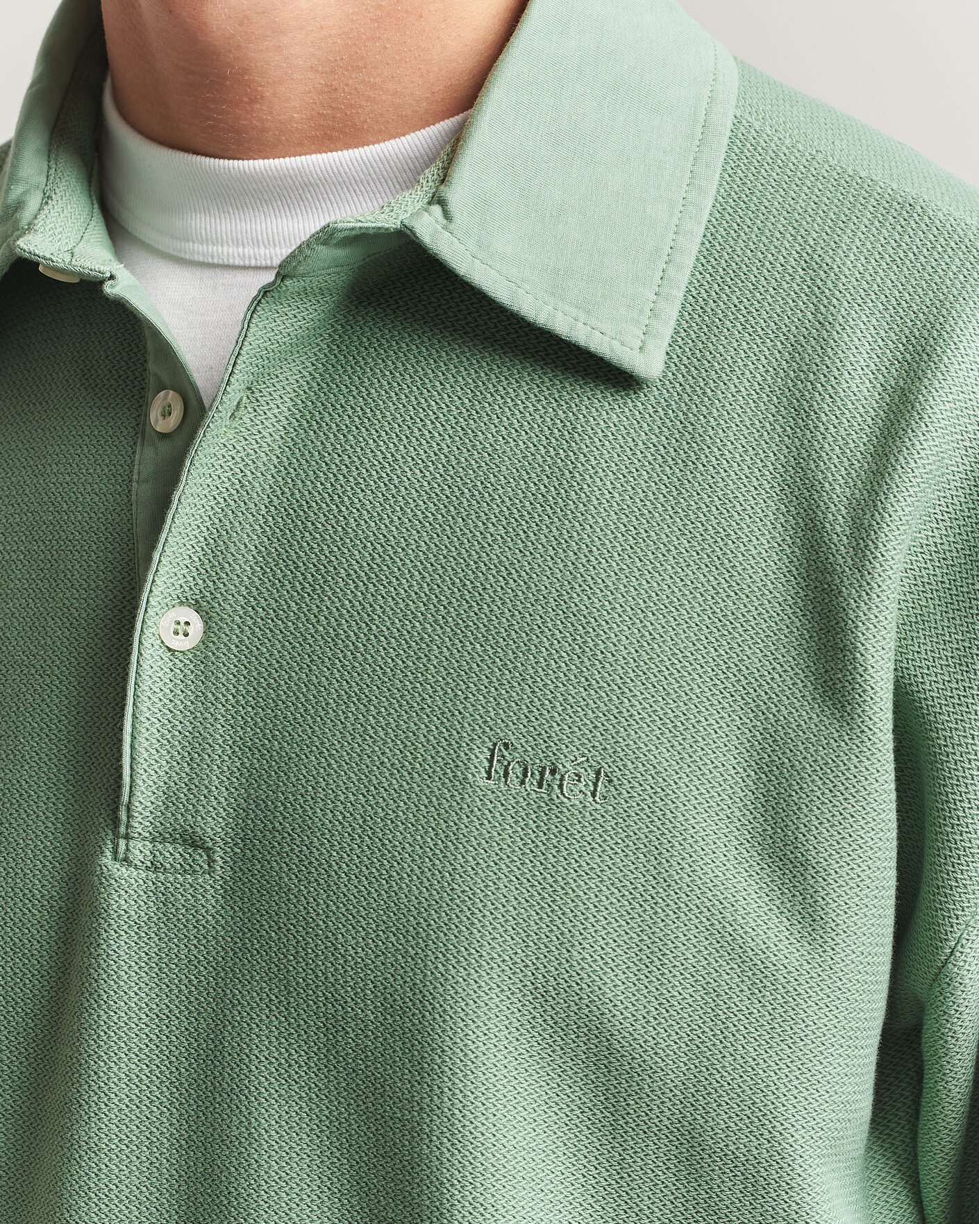 Herren | Poloshirts | Forét | Herb Textured Knit Polo Green Oxide