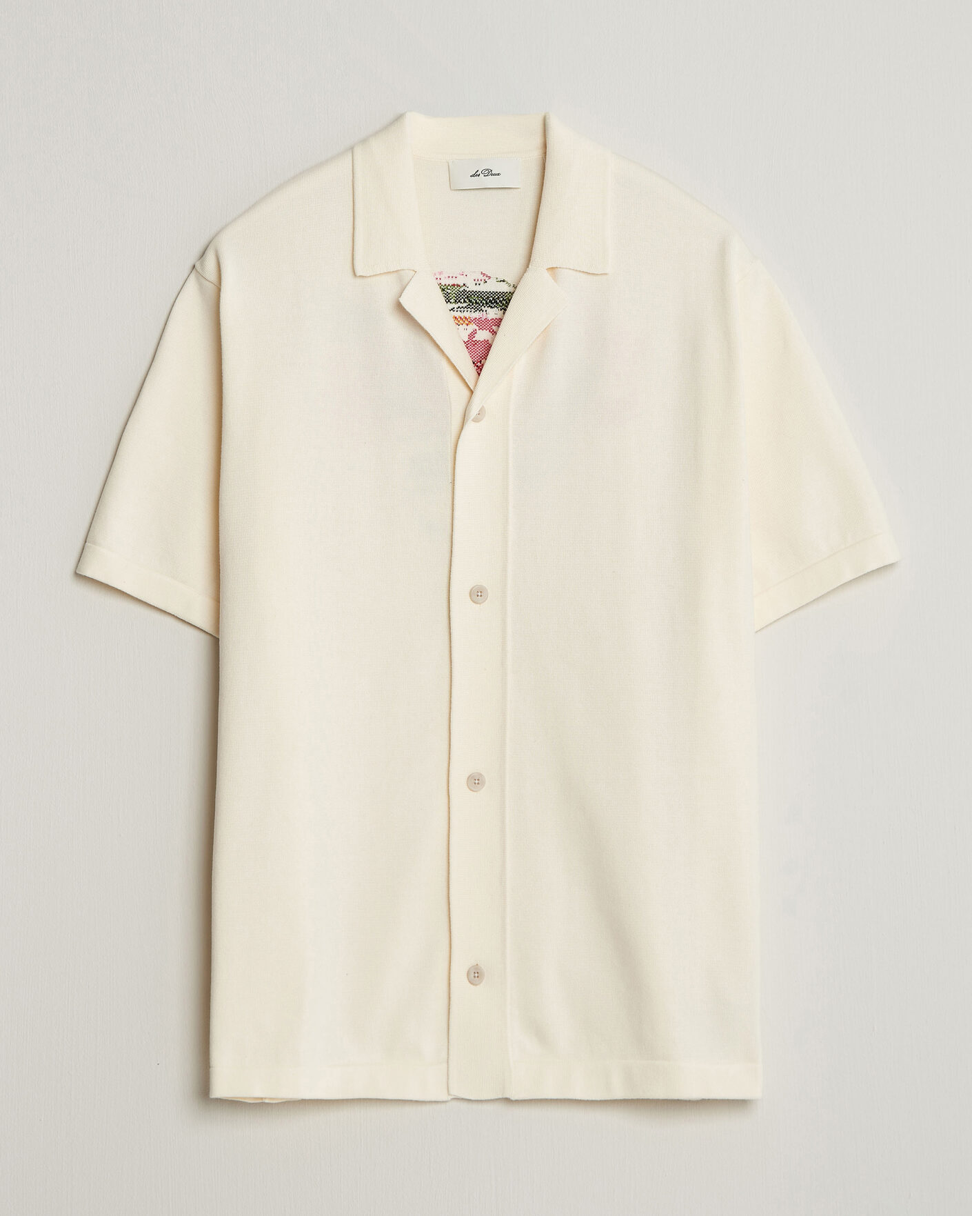 Herren | Hemden | LES DEUX | Bouquet Knitted Short Sleeve Shirt Eggnog White