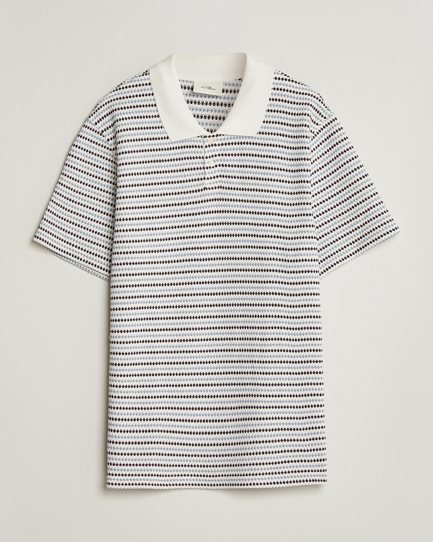 Herren | Poloshirts | LES DEUX | Knitted Stripe Polo Eggnog White