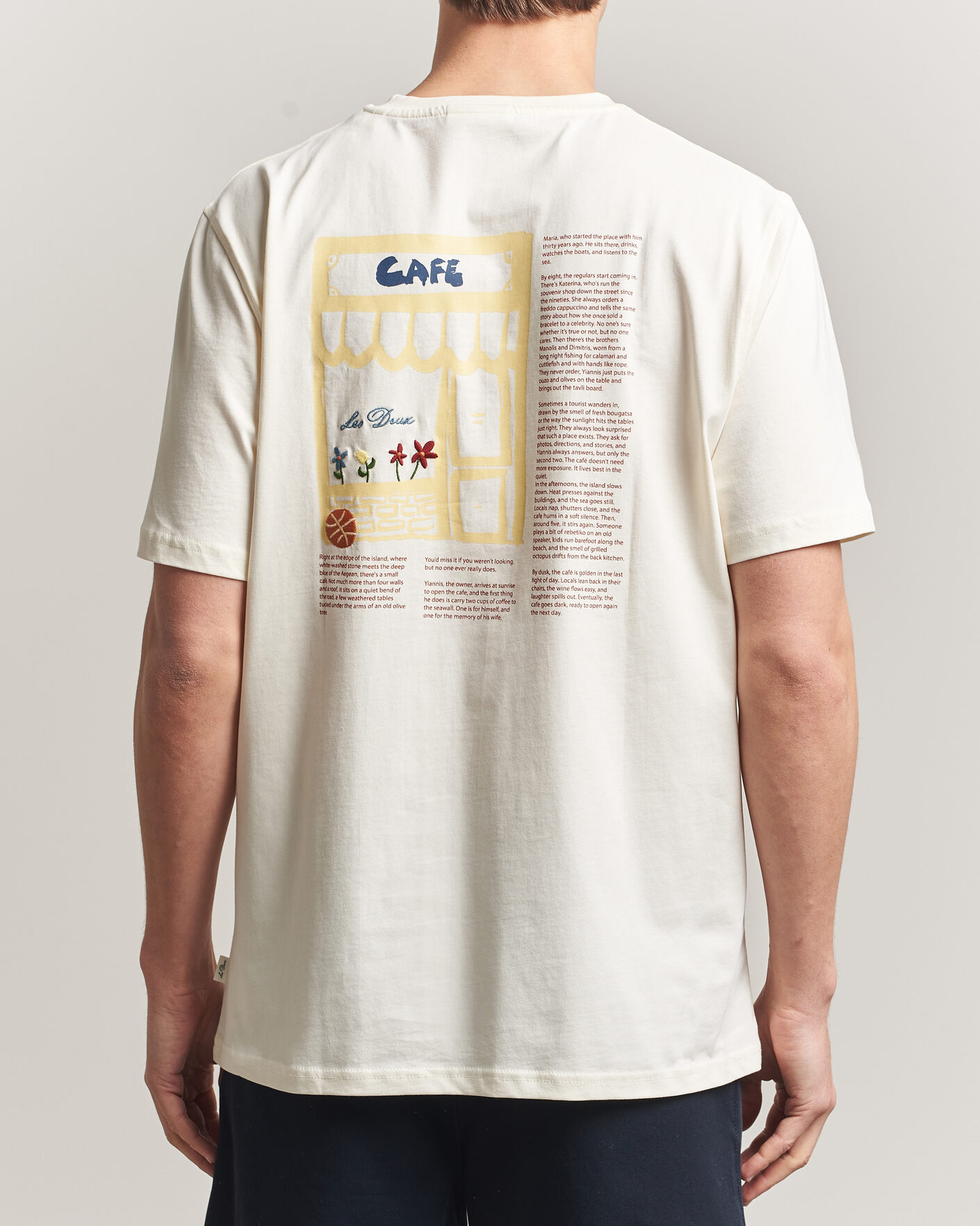 Herren | T-Shirts | LES DEUX | Café Backprint T-Shirt Light Ivory