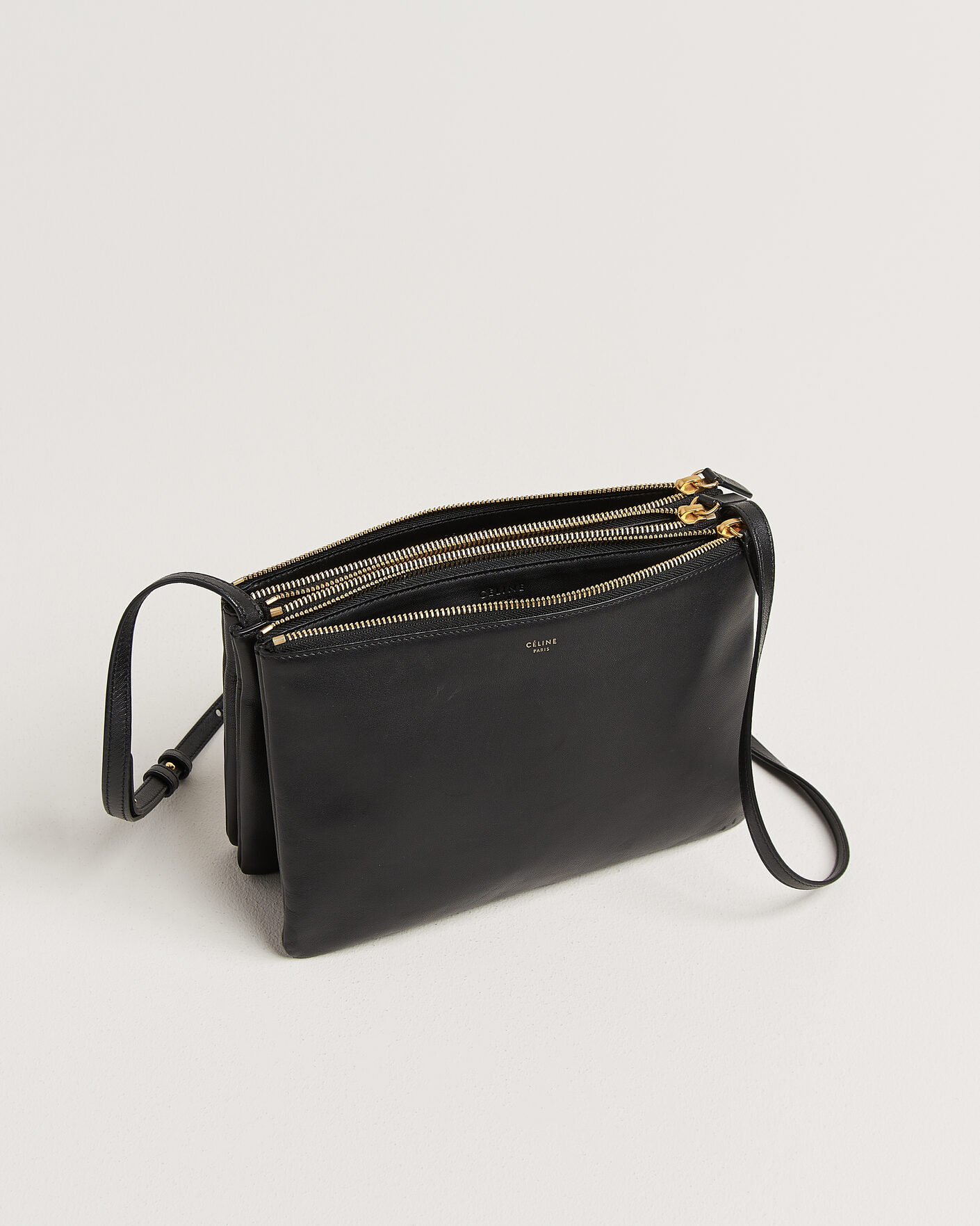 Herren | Pre-Owned & Vintage Bags | Celine Pre-Owned | Trio Bag Medium Leather Black