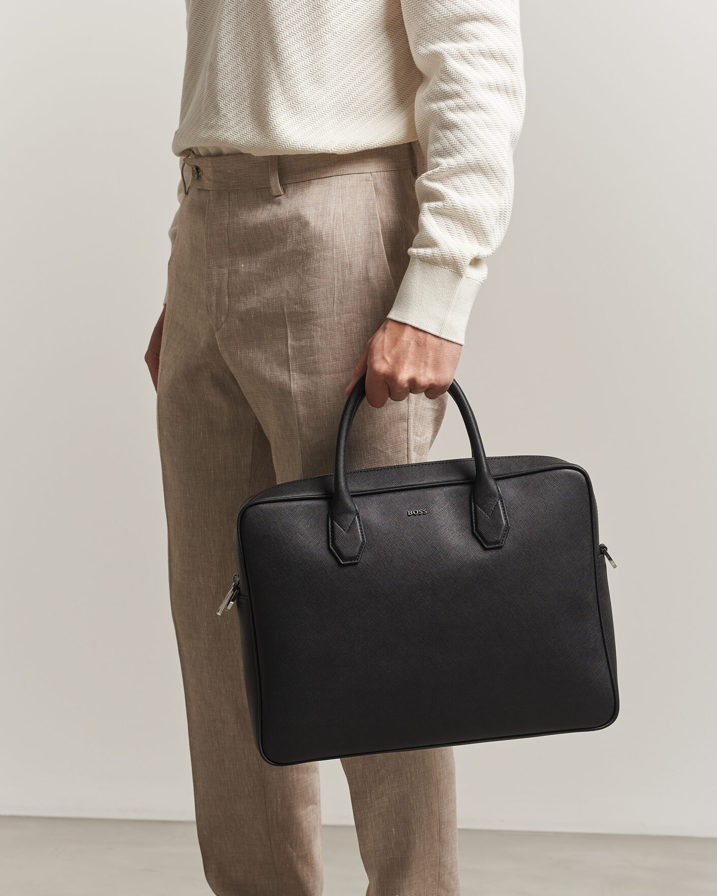Herren | Taschen | BOSS BLACK | Northon Leather Document Case Black