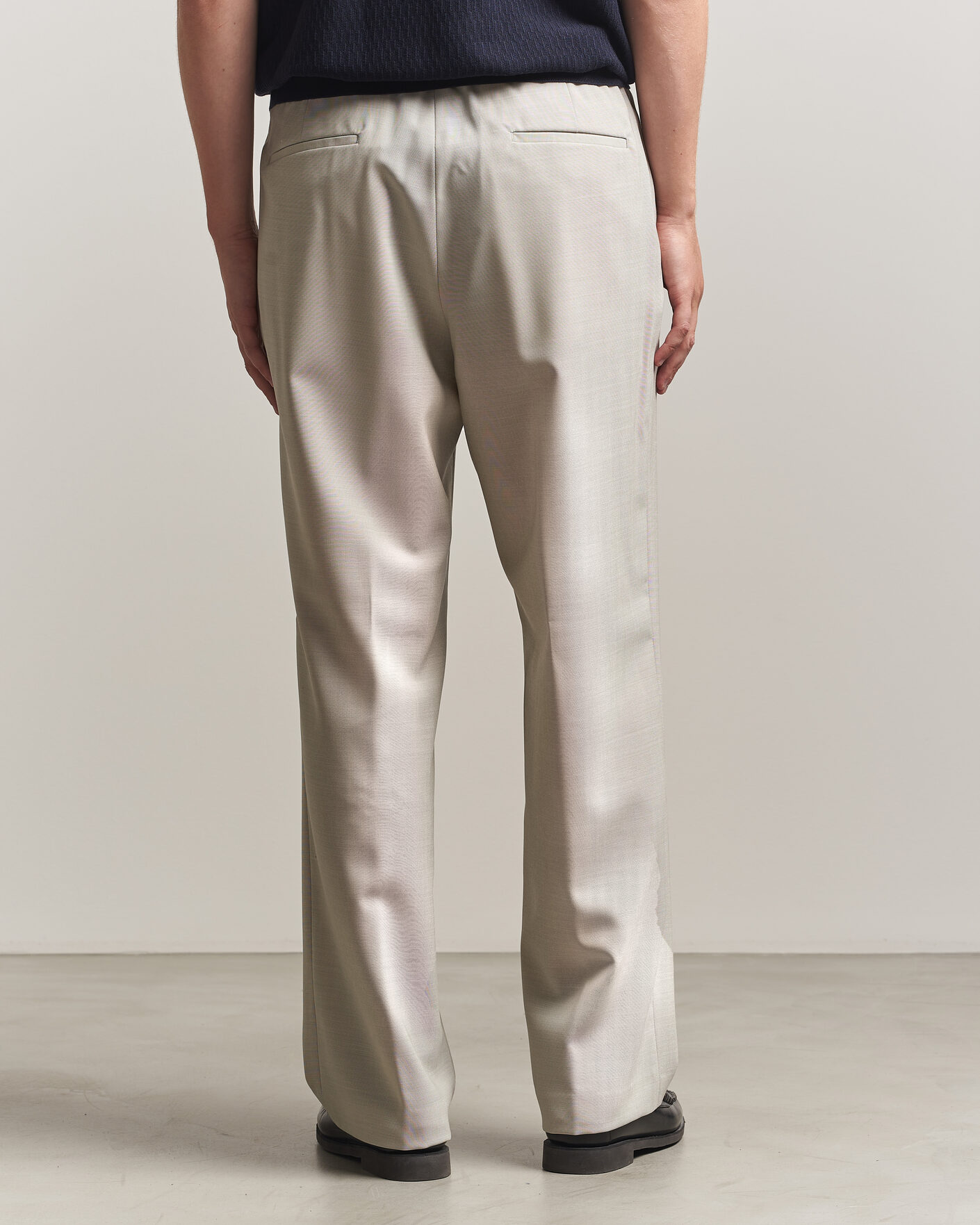 Herren | Hosen | BOSS BLACK | Pat Pleated Wool Trousers Light Beige