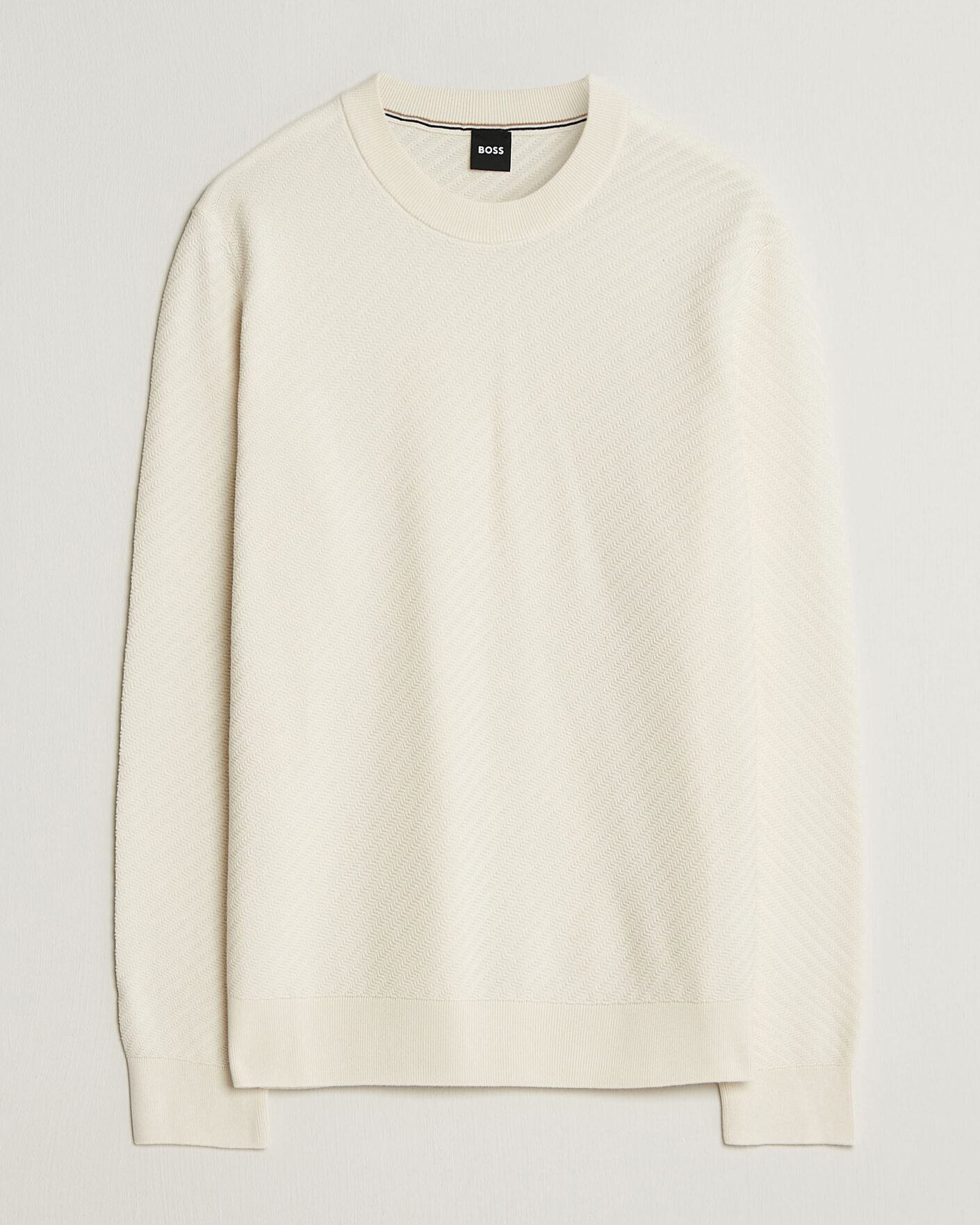Herren | Pullover | BOSS BLACK | Lofranco Structured Knitted Sweater Open White