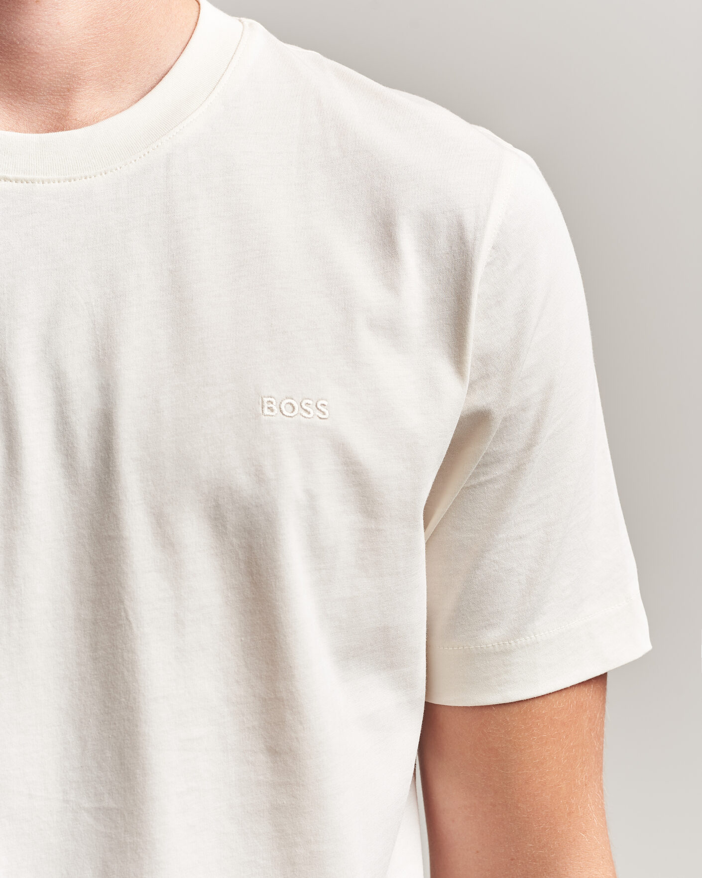 Herren | T-Shirts | BOSS BLACK | Thompson Crew Neck T-Shirt Open White