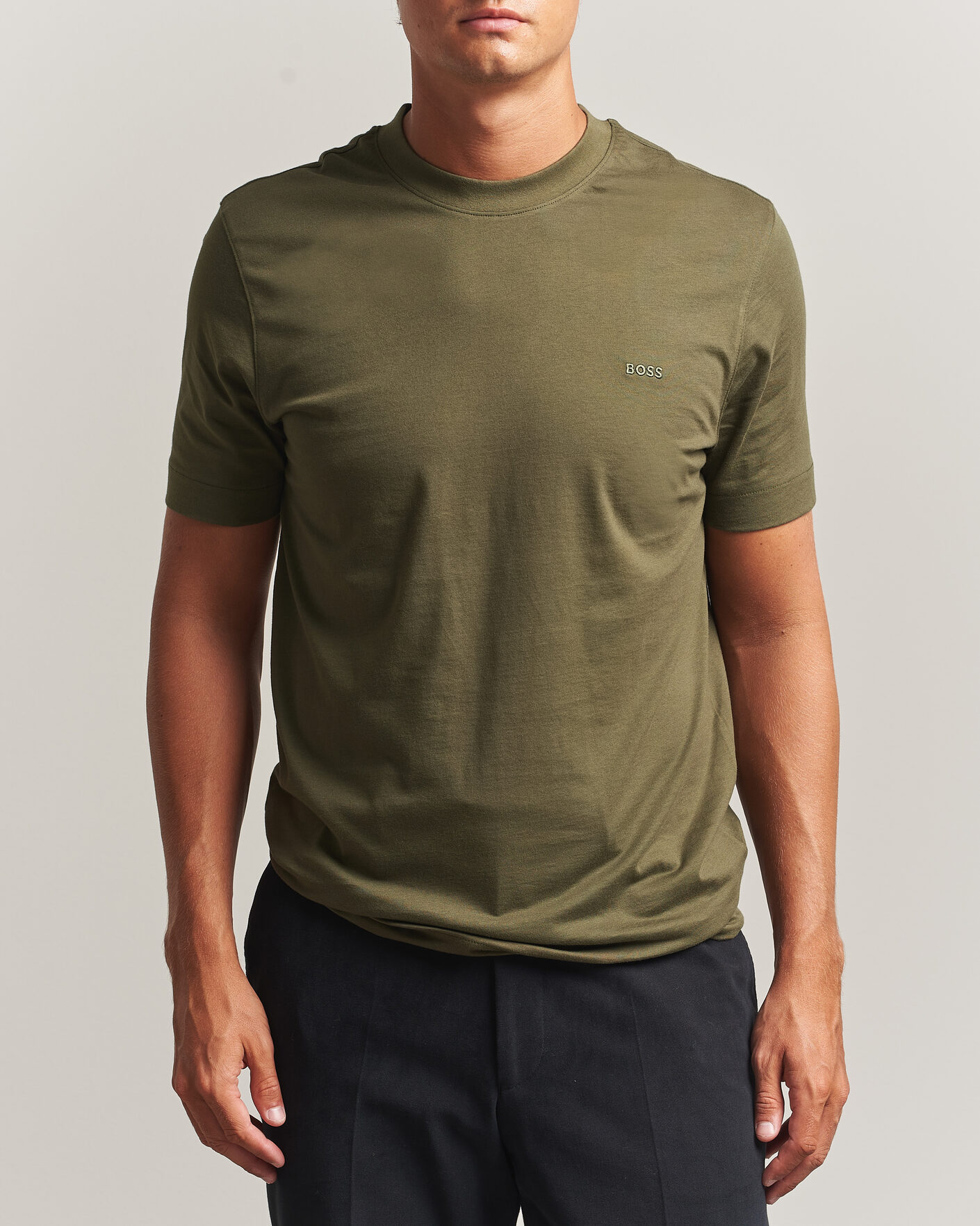 Herren | T-Shirts | BOSS BLACK | Thompson Crew Neck T-Shirt Open Green