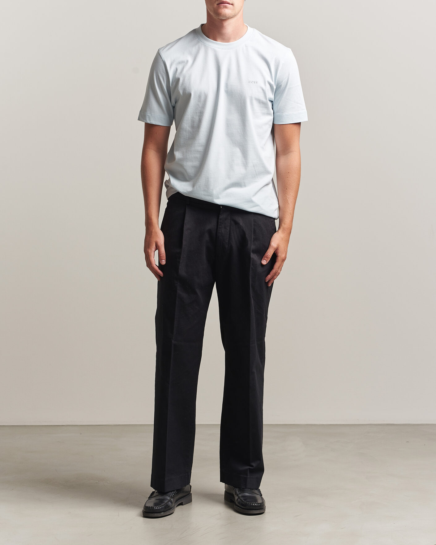 Herren | T-Shirts | BOSS BLACK | Thompson Crew Neck T-Shirt Open Blue