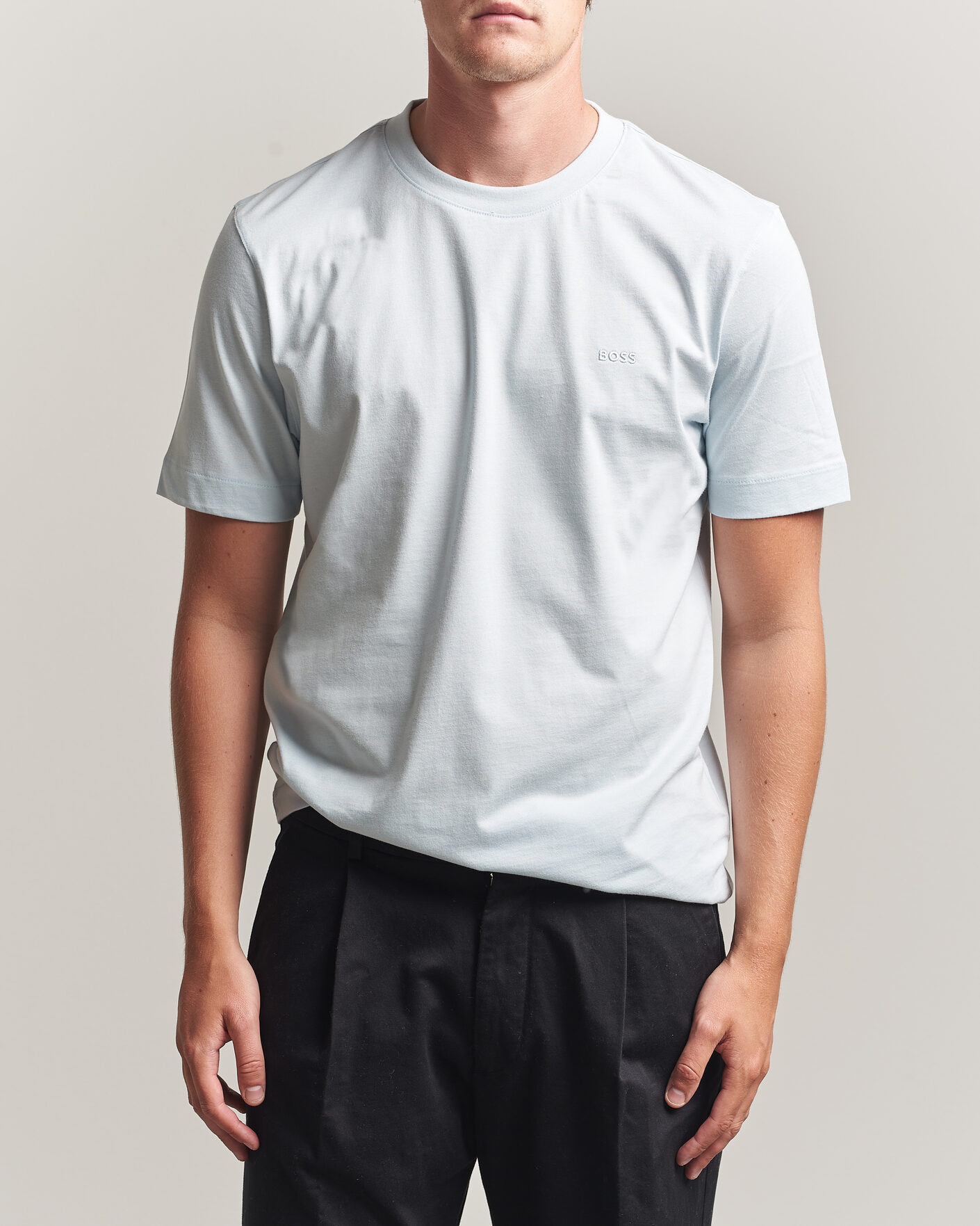 Herren | T-Shirts | BOSS BLACK | Thompson Crew Neck T-Shirt Open Blue